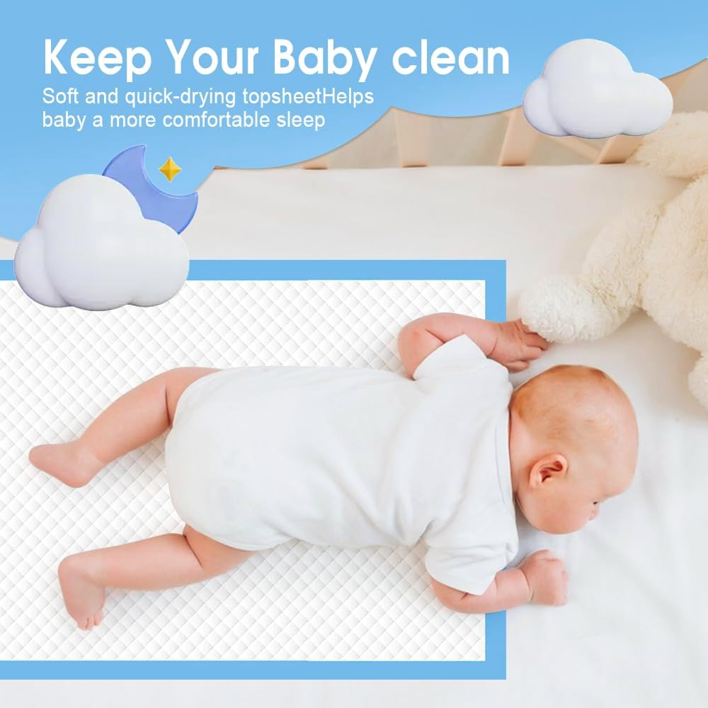 Felic 80-Count Disposable Bed Pads 90X60Cm, Baby Diaper Changing Pads Large, Economy Pads Adult Incontinence Bed Pee Underpads Absorbent Chucks for Adults,Kids,Elderly, Puppy Pee Pad (2Pack-80Pcs) - 2Pack-80Pcs image number 4