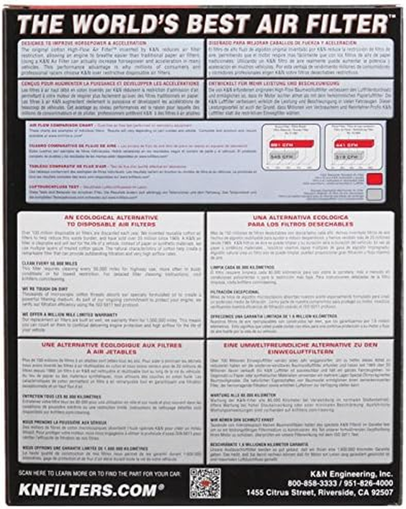 K&N 33-5034 Panel Air Filter for 2022 Jeep Compass 2.4L L4 Gas image number 2