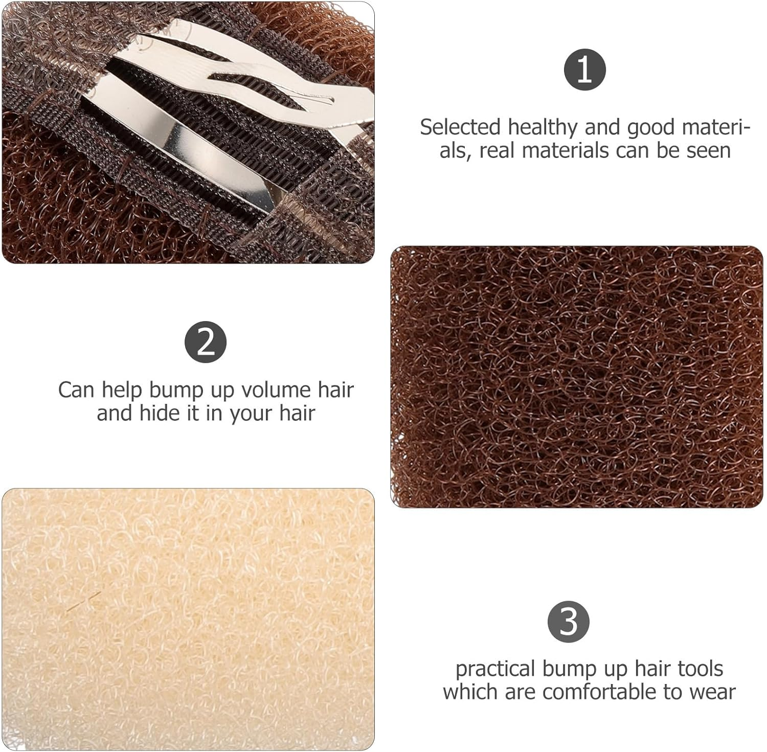 Minkissy Bump It Hair Clips Volume Clip Sponge Hair Base for Natural Hair Volume Styling Accessories for Women Hairstyles Pack of 6 image number 2