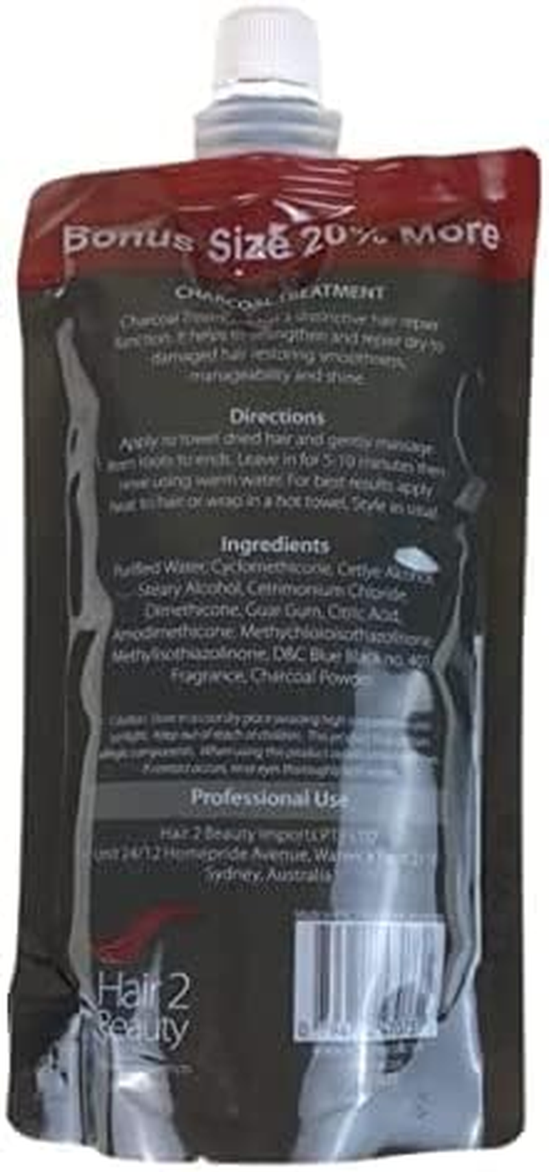 H2B Organic Charcoal Treatment Cream Silicone, and Paraben-Free Natural Ingredients 480Ml NEW!! image number 2