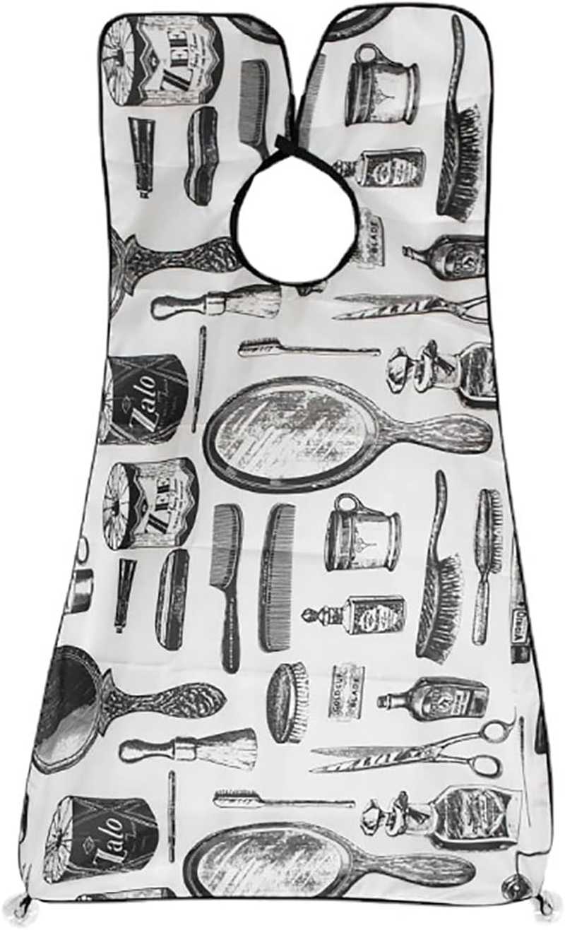 Beard Bib Beard Apron for Men Shaving, Waterproof and Non-Stick Beard Trimming Cape for Mess, Static Beard Hair Catcher with 2 Suction Cups, Man/Husband/Boyfriend (Sketch Style) image number 1