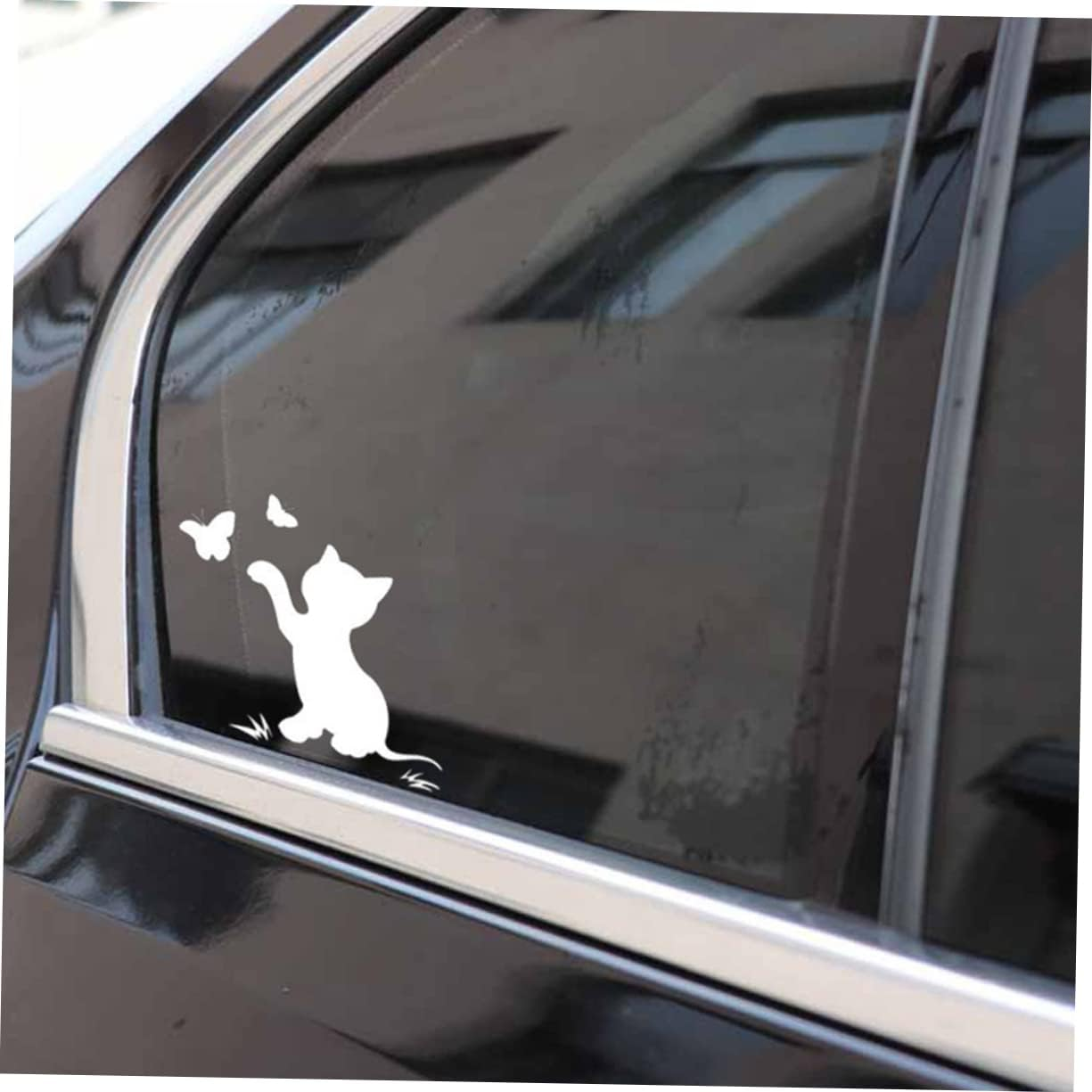 GLEAVI Flapping Cat Car Sticker Reflective Scratch Cover Durable Pet Material Cartoon Automotive Body Decal for Vehicle Protection and Decoration