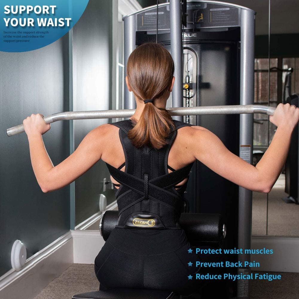 Back Support Brace Posture Corrector Traction Device - Relieves Neck, Back and Spine Pain - Improve Bad Posture, Thoracic Kyphosis, Shoulder Alignment for Men and Women image number 4