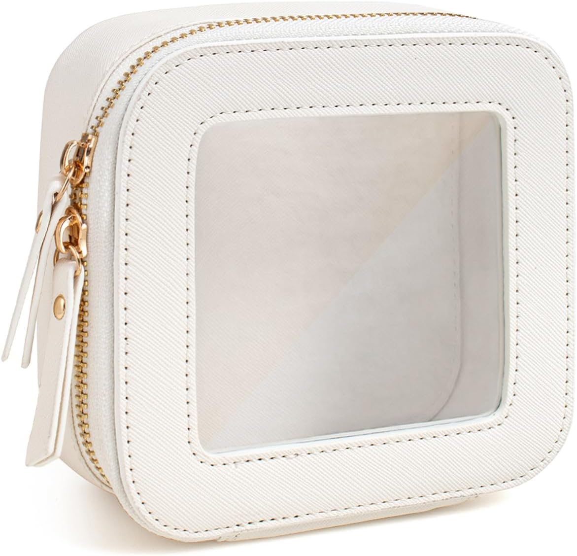 DDPOND Clear Makeup Bag, Black Travel Makeup Pouch Toiletry Bag for Women Waterproof Small Cosmetic Bag Case Small Make up Bag with Zipper Car Organizer Car Essentials for Women Men