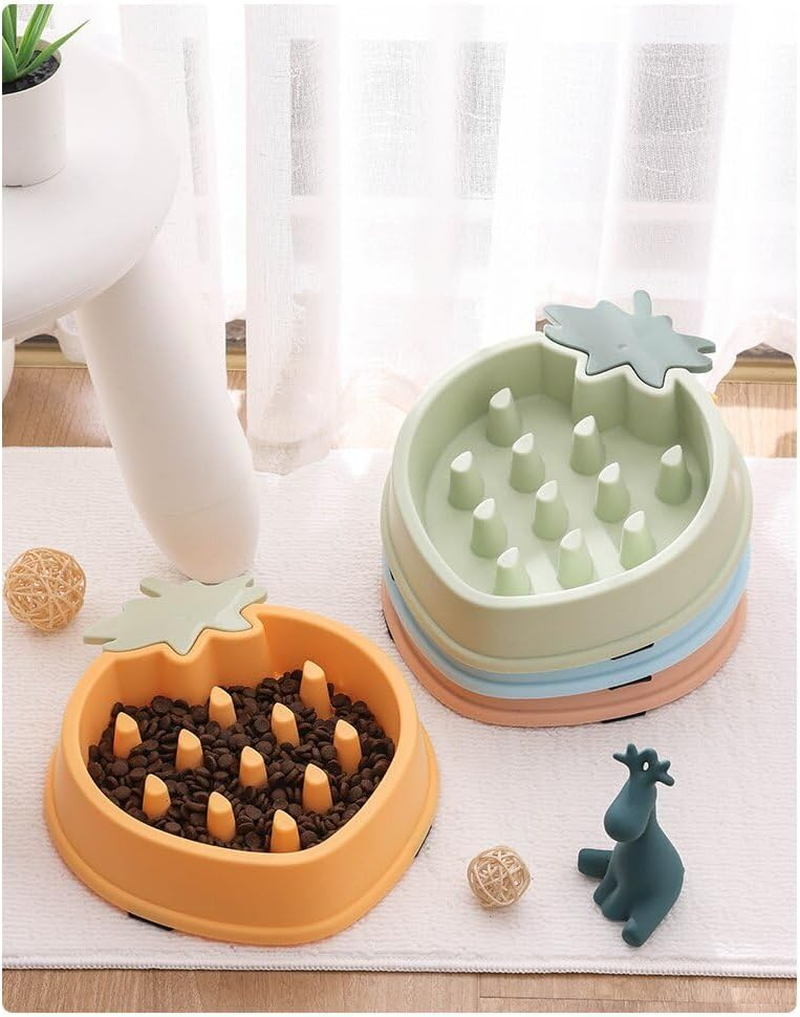 1Pc Pineapple-Shaped Slow Feeder Bowl,Adorable Pineapple Slow Food Bowl,Pineapples-Shaped Pet Slow Eating Food Bowls for Dogs and Cats, Blue image number 3