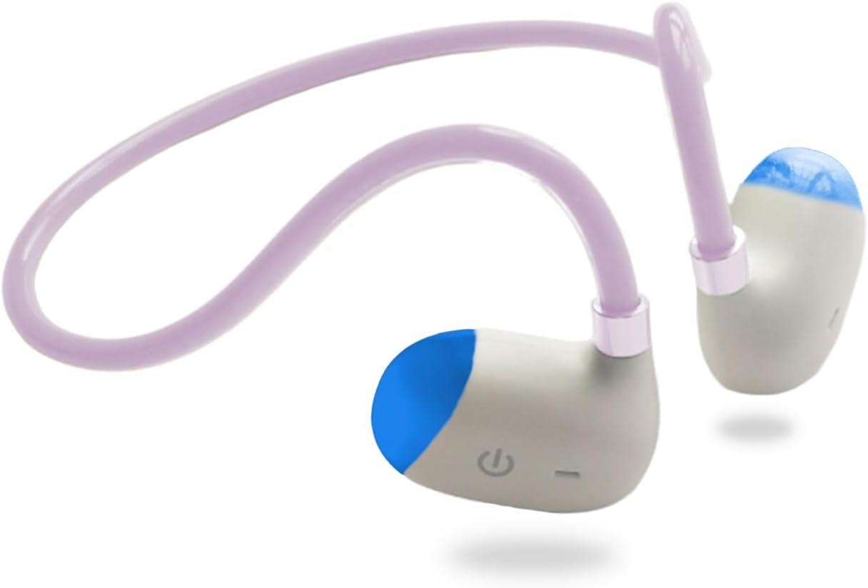 EJEAS X3 Air Conduction Sport Headphones, Bluetooth 5.3 Open-Ear Wireless Headphones with Night Running Light, Suitable for Night Running, Cycling, Sports (Purple)