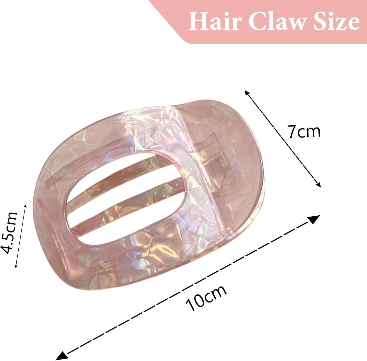 Yeomju Pack of 4 Acetate Flat Hair Clips, Flat Claw Clip for Women, Candy Colour Lay down Hair Clip for Thick and Thin Hair, Comfortable, Curved Flat Clips image number 3