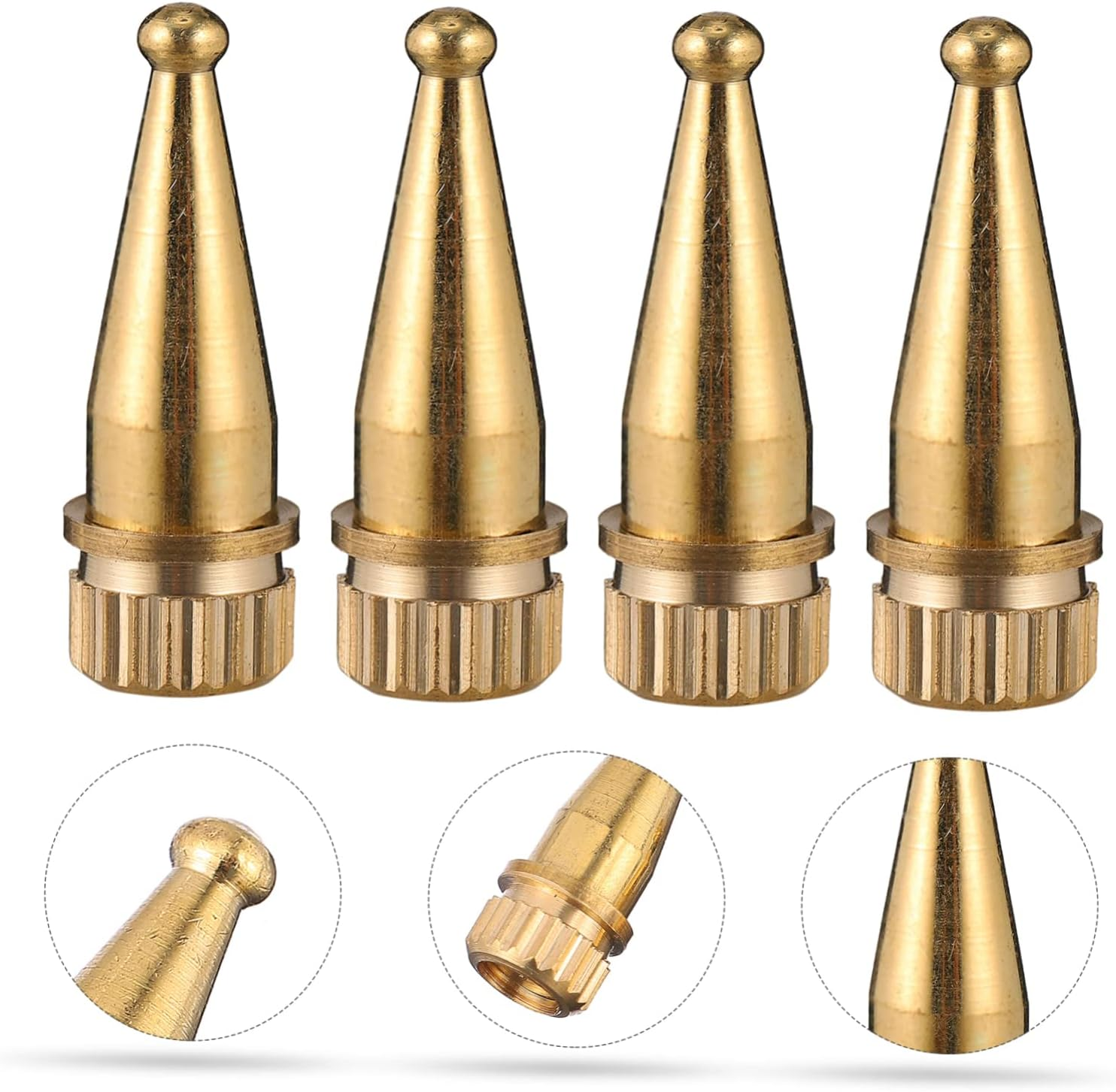 LAPYAPPE 4Pcs Copper Speaker Spikes Feet Pads for Floor Standing Audio Isolation Stand, Hifi Amplifier and Turntable Support, Gold Metal Vibration Absorber for Home Theater Use image number 5