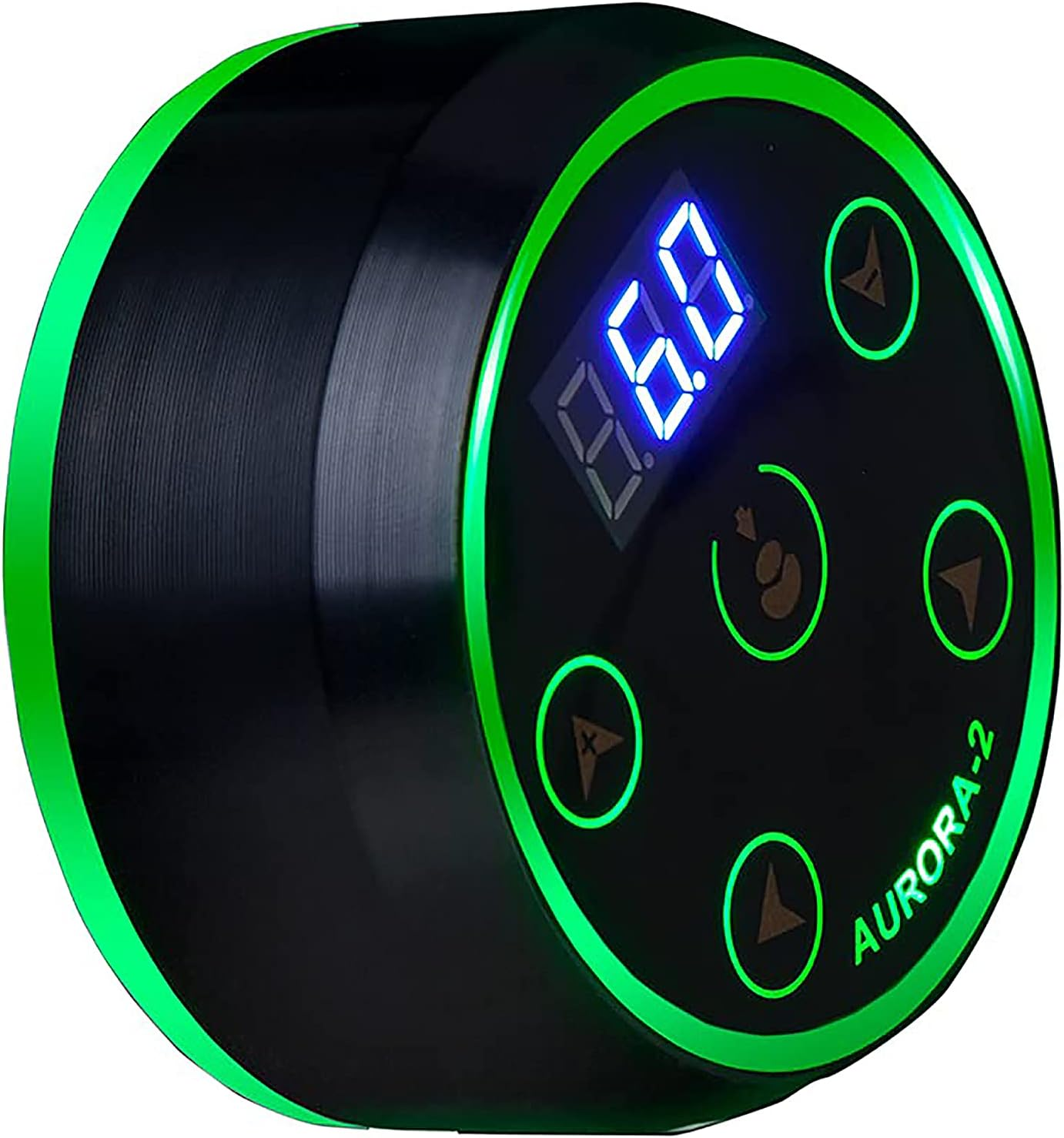 Coveted Professional Tattoo Power Supply - Aurora Colorful 2Nd Generation with Digital Display, Push Button Rotary Tattoo Machine Compatibility, Adjustable Voltage, Sleek Black Color - OTW-PDL2-1 image number 2