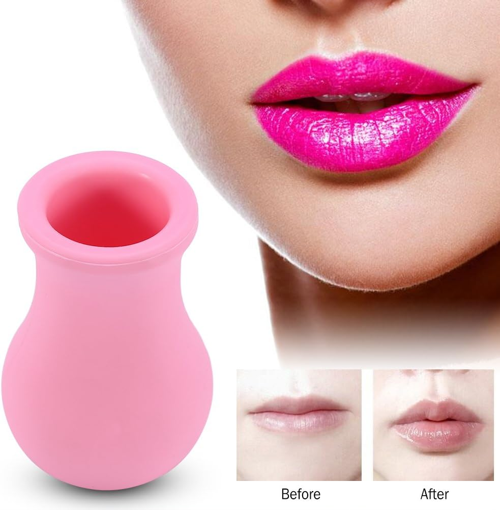 KOSDFOGE Lip Plumper Enhancer Portable Vase Shaped Beauty Tool Lips Plumper for Fuller Lips Pink
