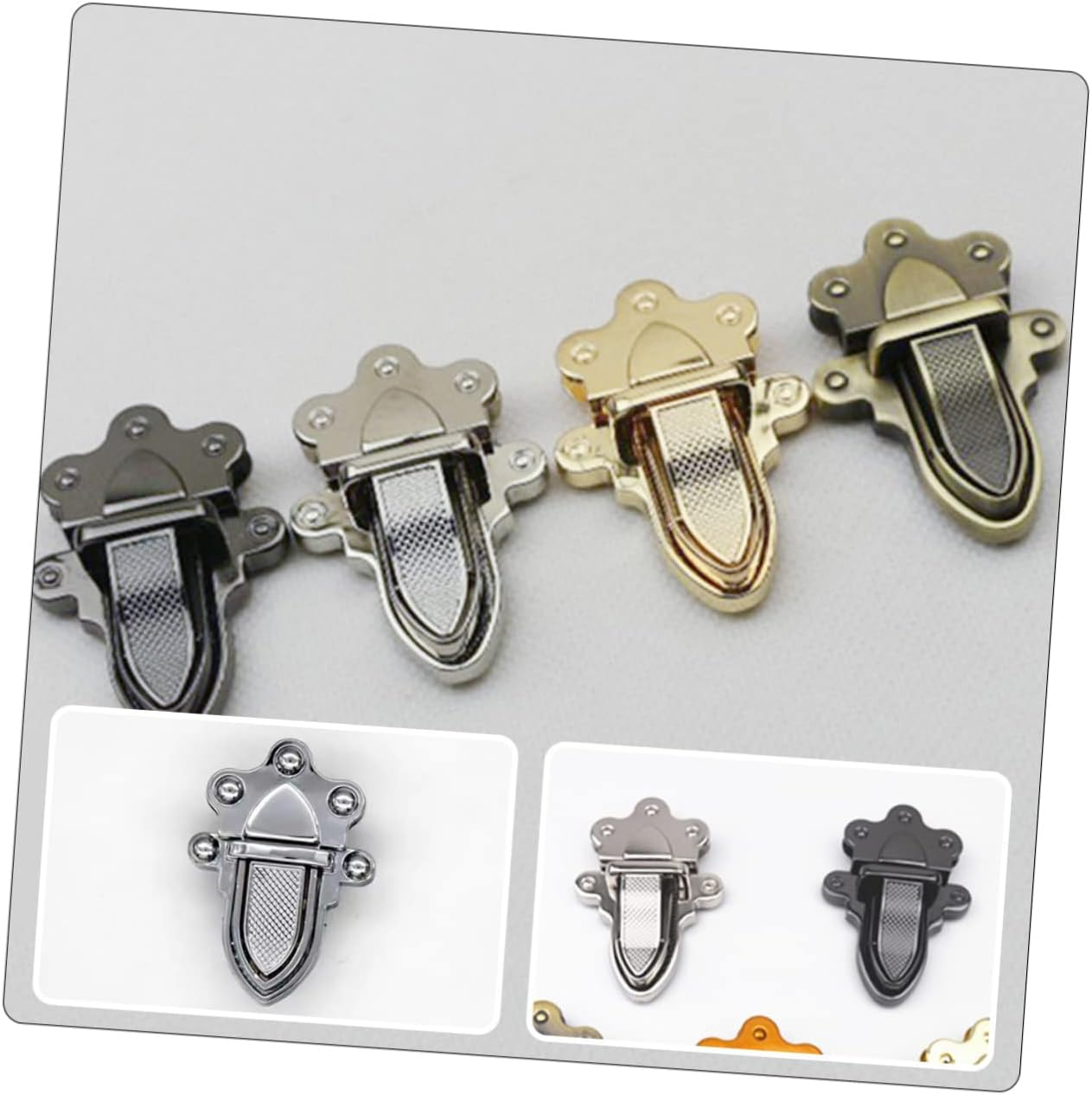 COHEALI 8Pcs Tongue Press Locks Clasp Closure Locks for DIY Handbags Replacement Accessories image number 1