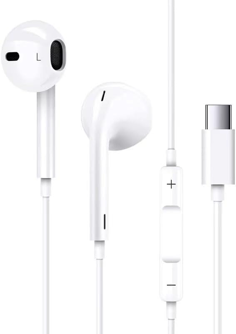 Headphones with USB-C Plug, Wired Ear Buds with Built-In Remote to Control Music, Phone Calls, and Volume image number 2