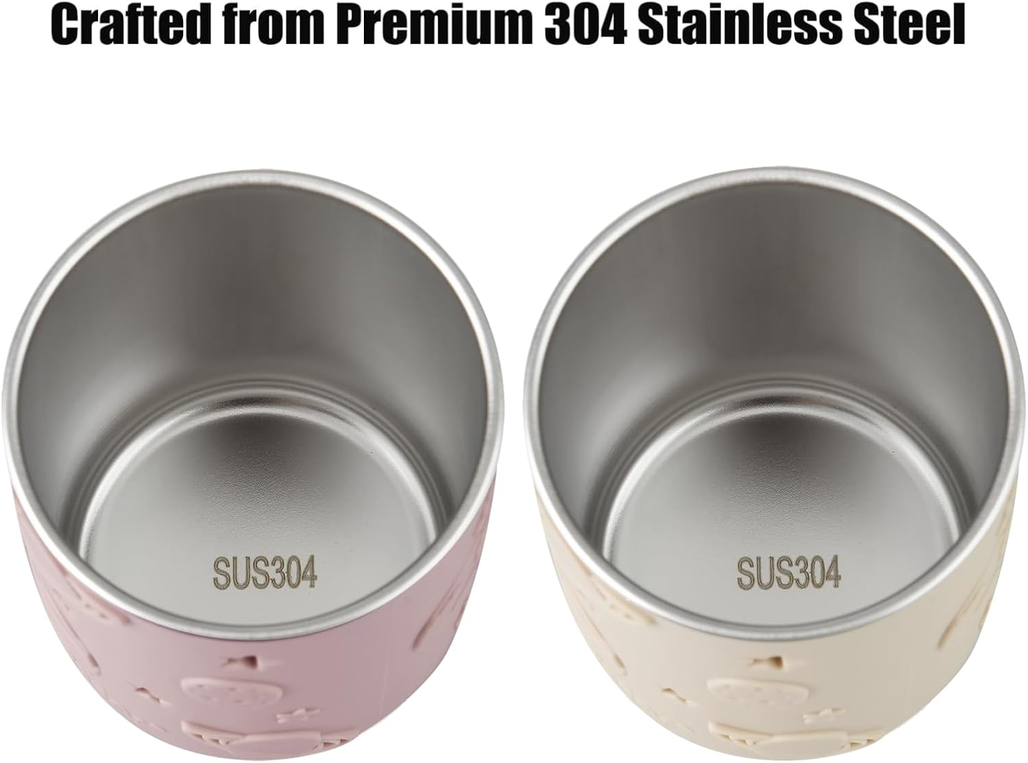 Pandaear 2 Pack Stainless Steel Sippy Cups with Straw and 2 Spoons 2 Forks image number 3