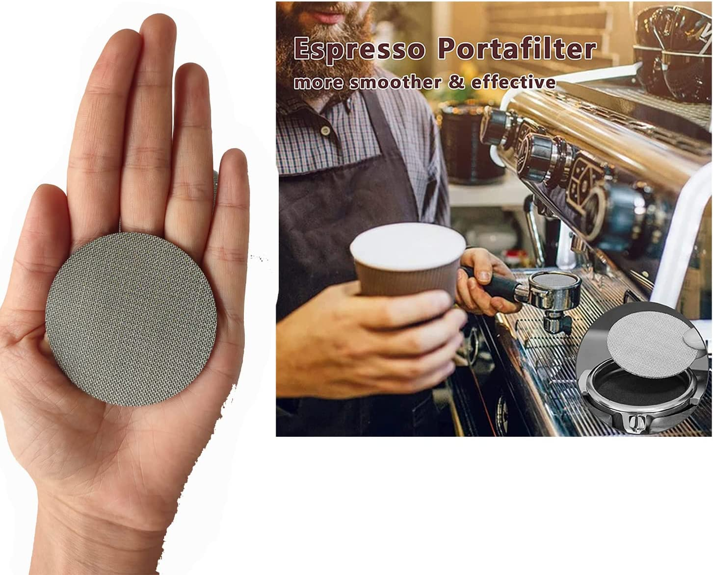 2Pcs Stainless Steel Espresso Puck Screen，58.5Mm Puck Screen Keep Shower Screen Clean for Espresso Portafilter image number 2