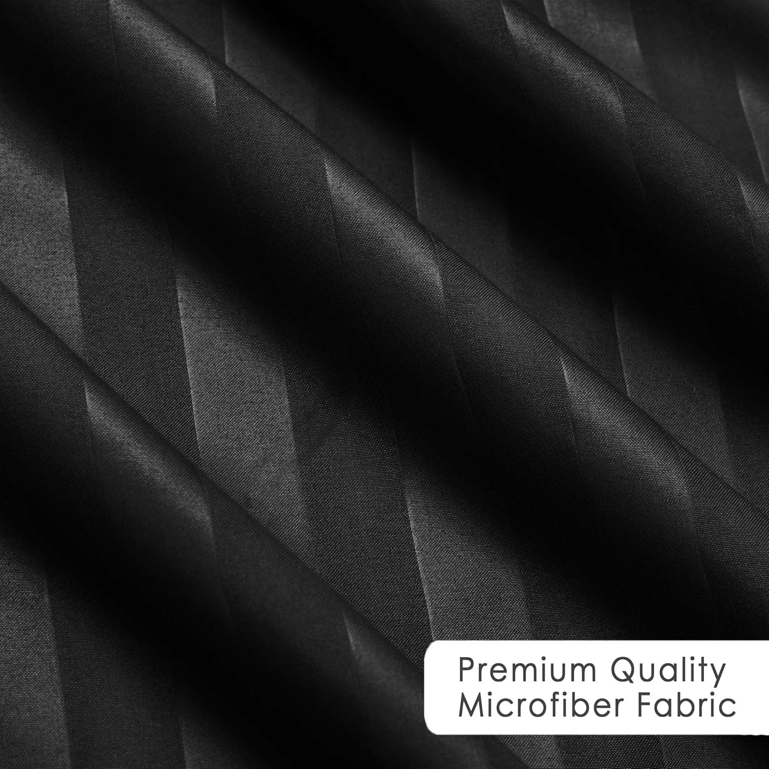 Opulent Dreams Striped Duvet Cover Set &ndash; Ultra-Soft Microfibre Bedding Set &ndash; with Quilt Cover and 2 Pillowcases (Black, Double (200X200Cm & (2) 50X75Cm)) image number 3