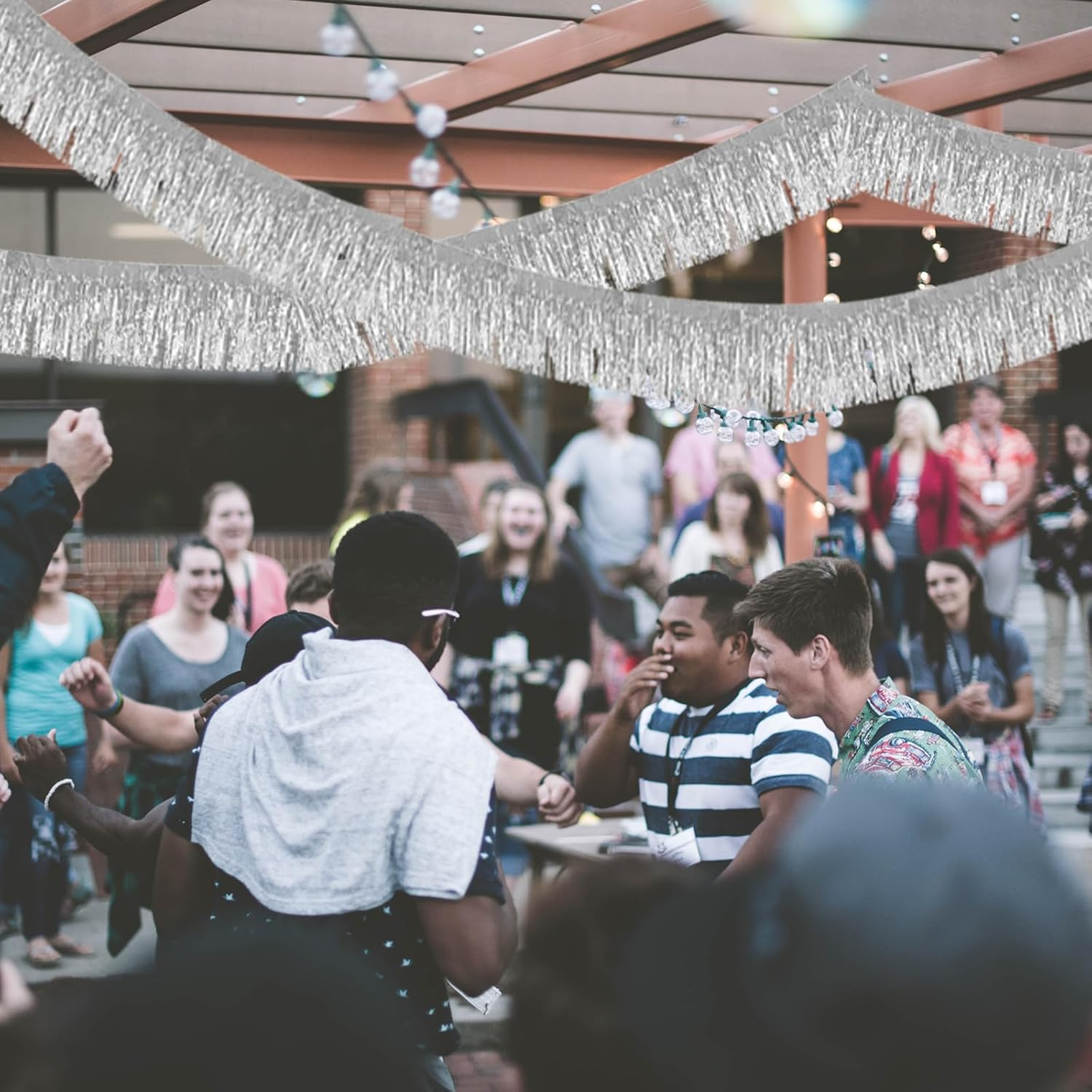 3 Packs Metallic Foil Fringe Garland, Parade Floats Wall Hanging Tinsel Fringe Banners for Wedding Birthday Party Holiday Photographic Wall Window Decoration, 10 Feet, Rose Gold - Rose Gold image number 6