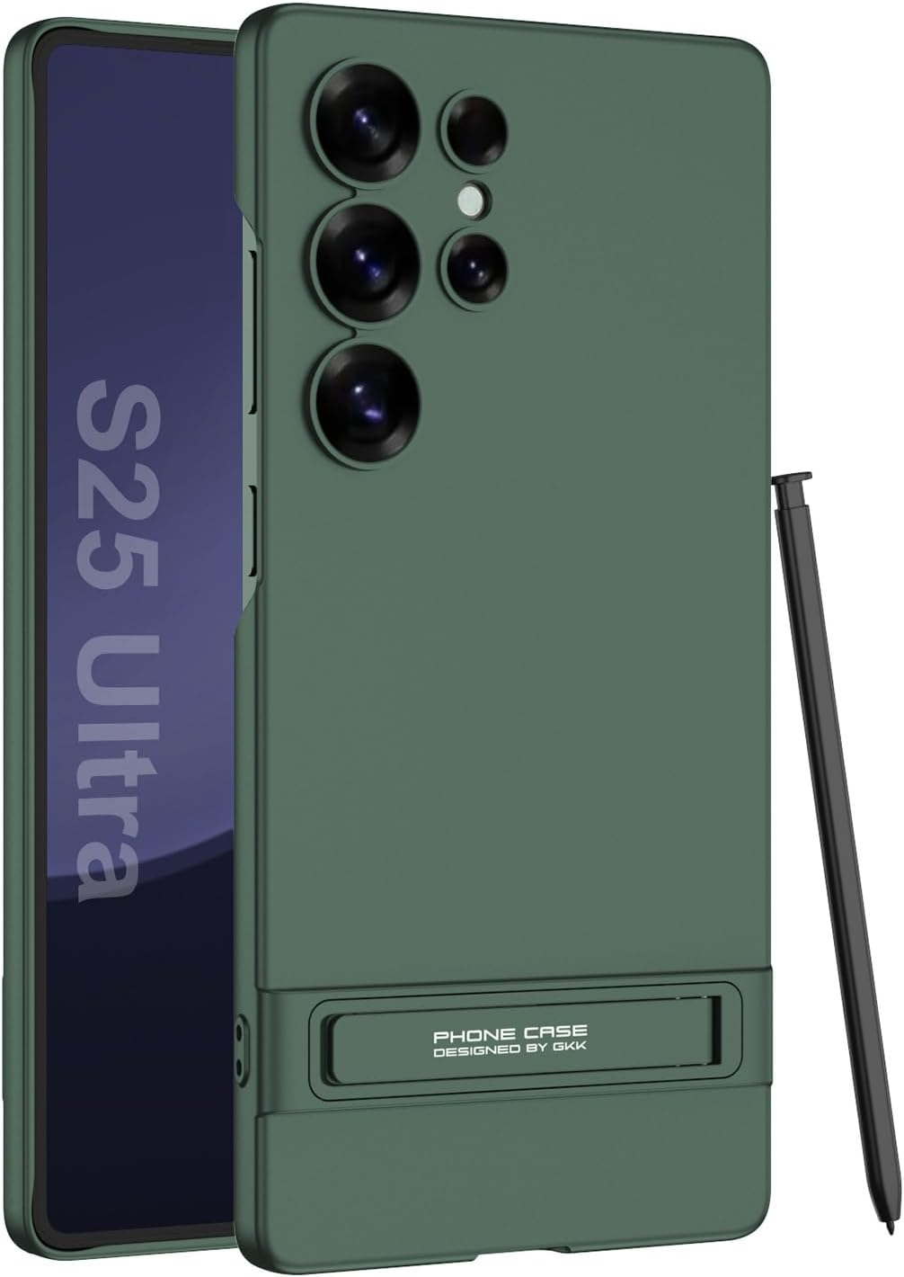 NINKI for Samsung Galaxy S25 Ultra Case Slim with Kickstand,3-Way Stand Ultra Slim Thin Hard PC Phone Cover for Samsung S25 Ultra Case with Stand for Men Women - Black