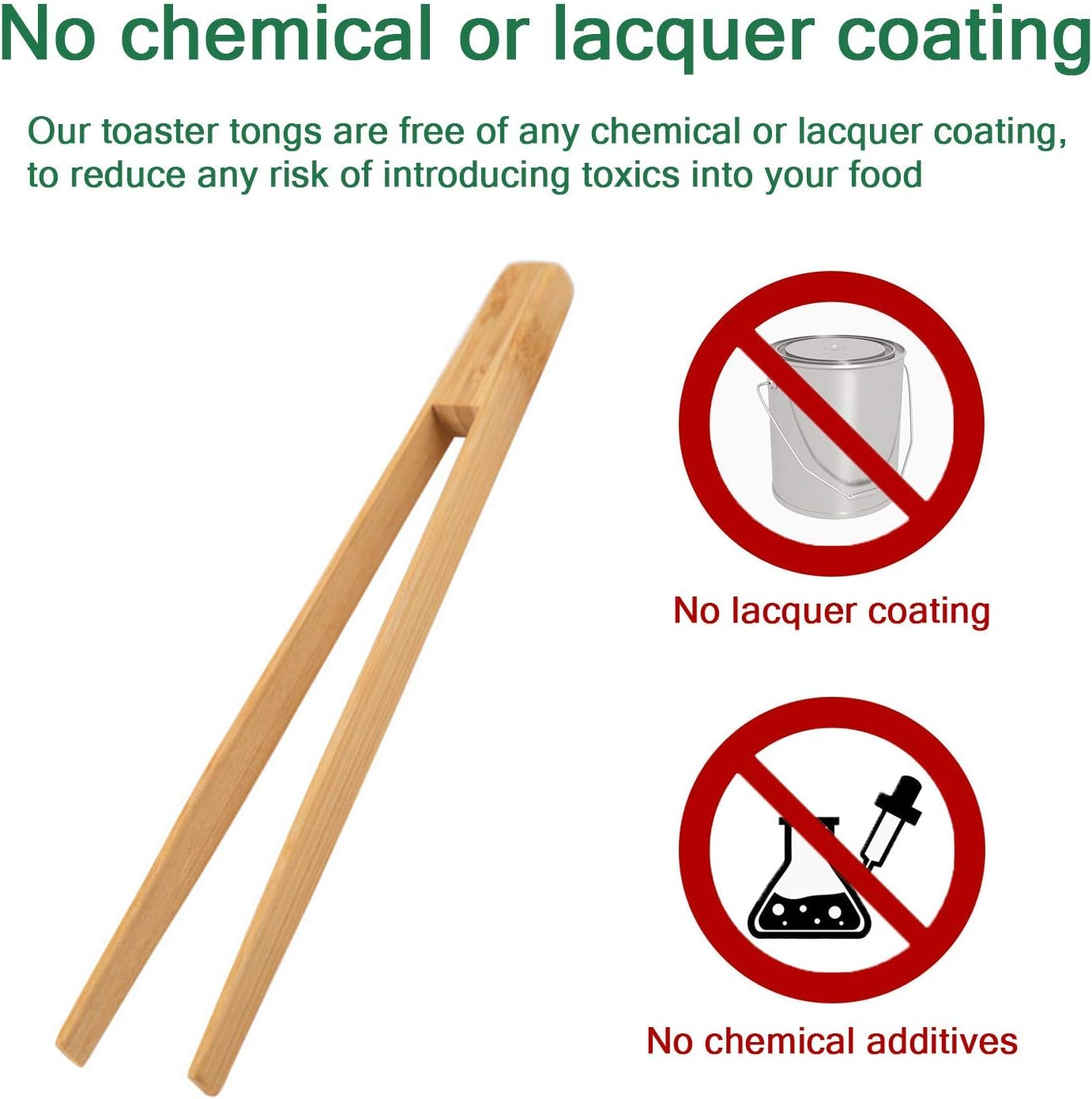 Toaster Tongs, Toast Tongs, Made of Pure Natural Bamboo, No Paint Coating, Strong Grip (1Pcs) image number 2