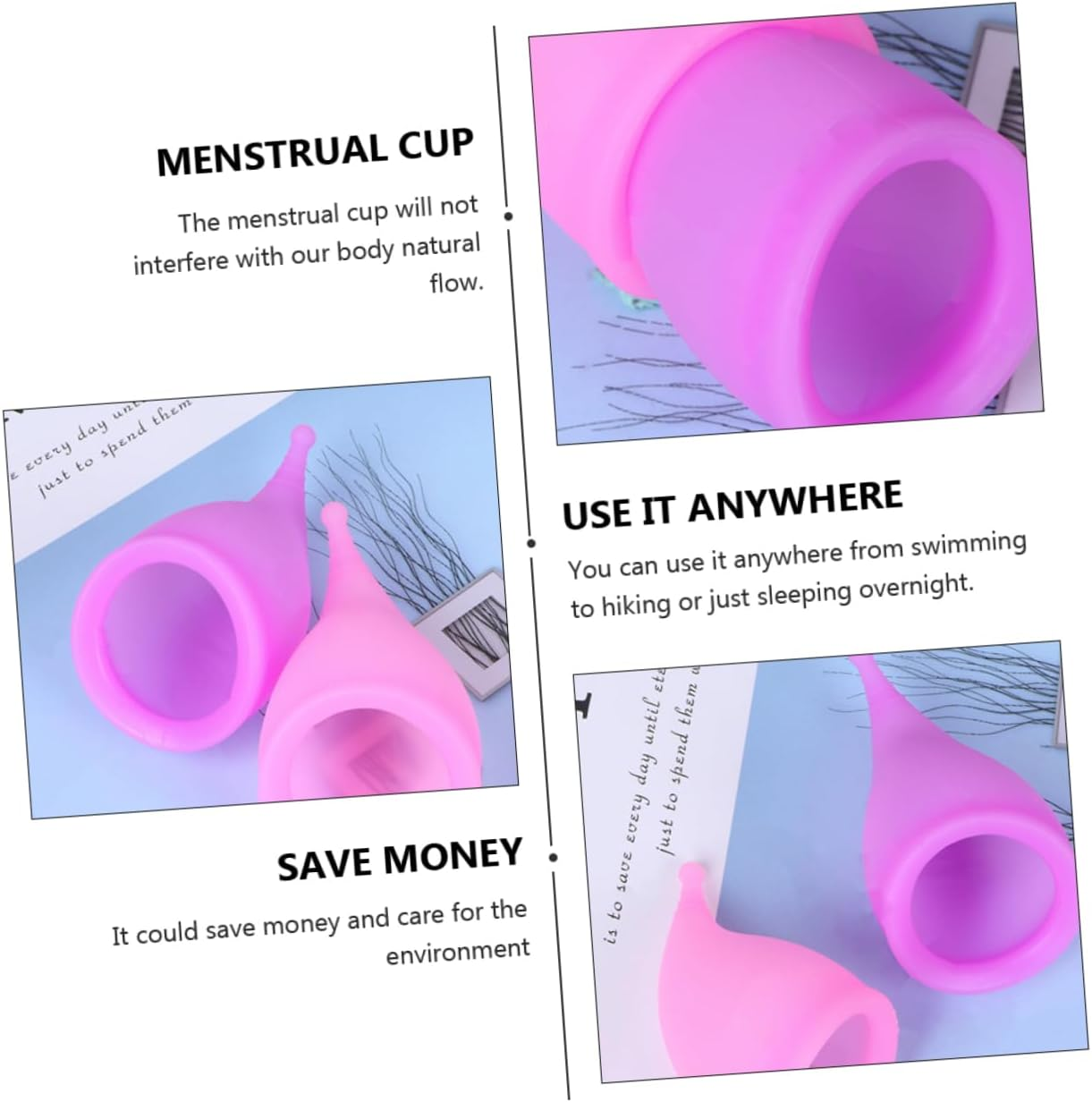 FOYTOKI 30Ml Silicone Menstrual Cup 6Pcs Leak-Proof Feminine Menstrual Cup Set for Women Soft Medical-Grade Material Suitable for Travel and Daily Use
