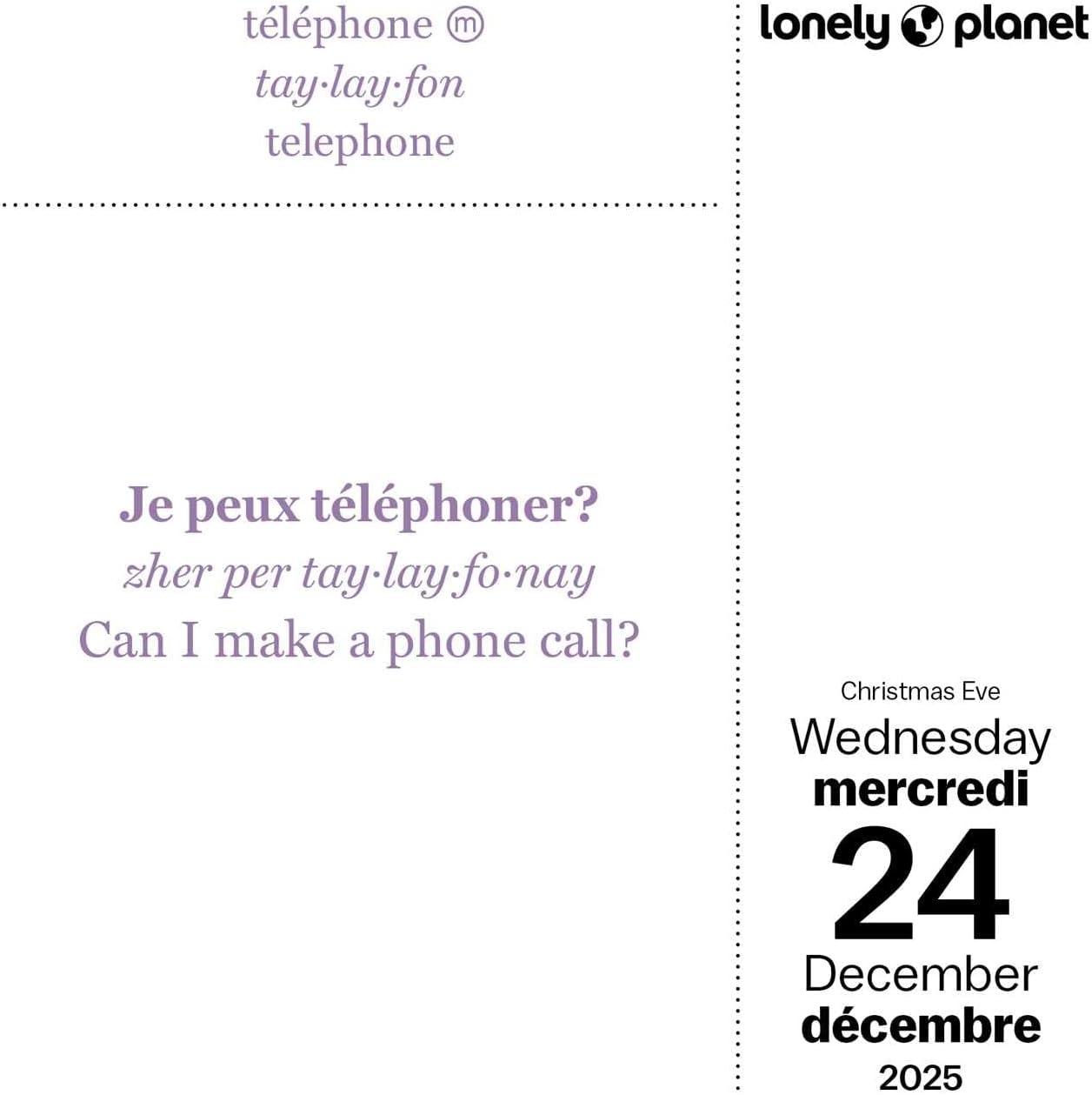 Lonely Planet: French Phrasebook 2025 Day-To-Day Calendar image number 3