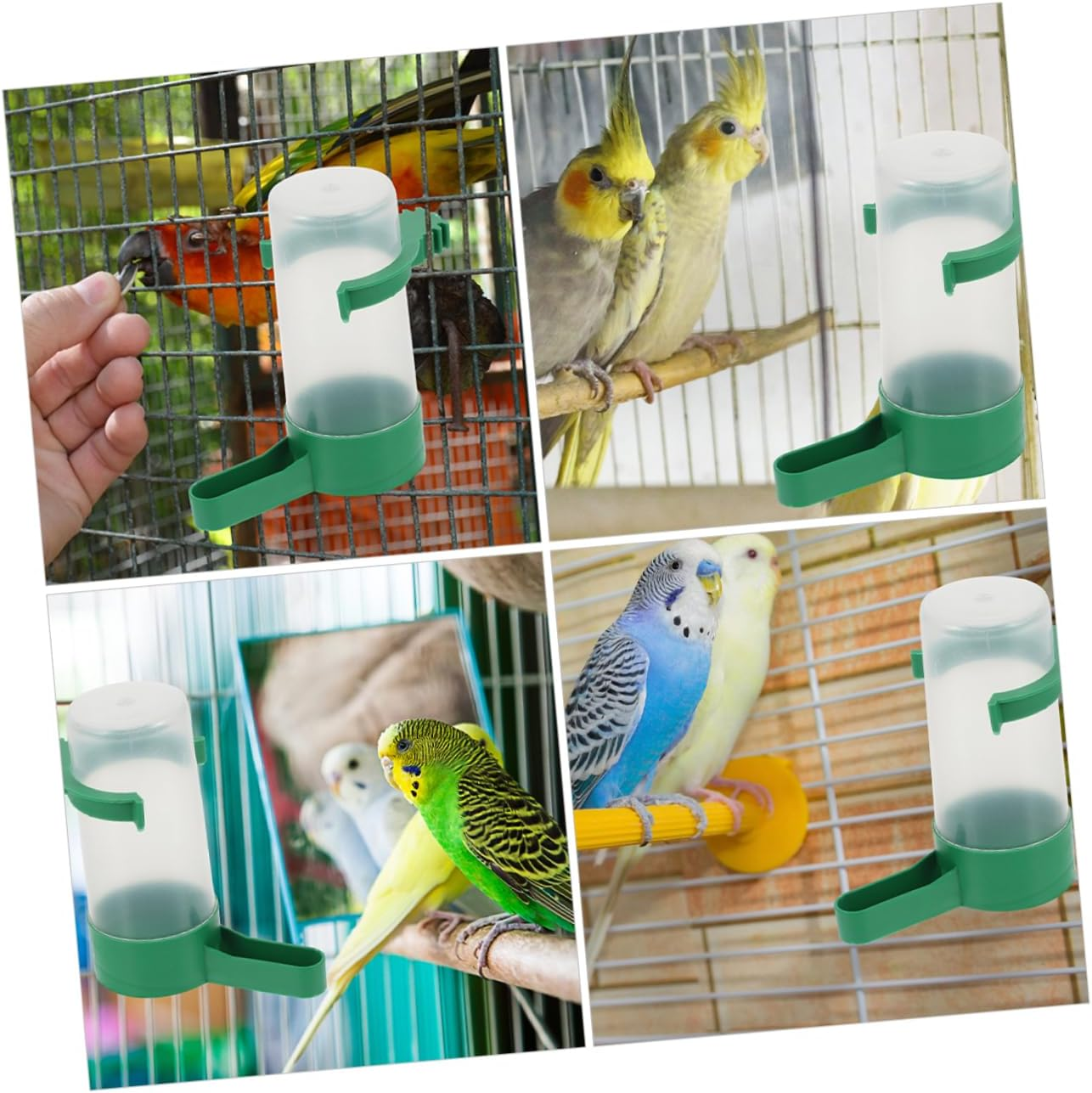 EXAOMBLE 20Pcs Small Plastic Bird Water Dispenser Automatic Waterer Bowl for Parrots and Small Birds Cage Use, Leak-Proof Design Suitable for Birdcage Feeding Supplies image number 5