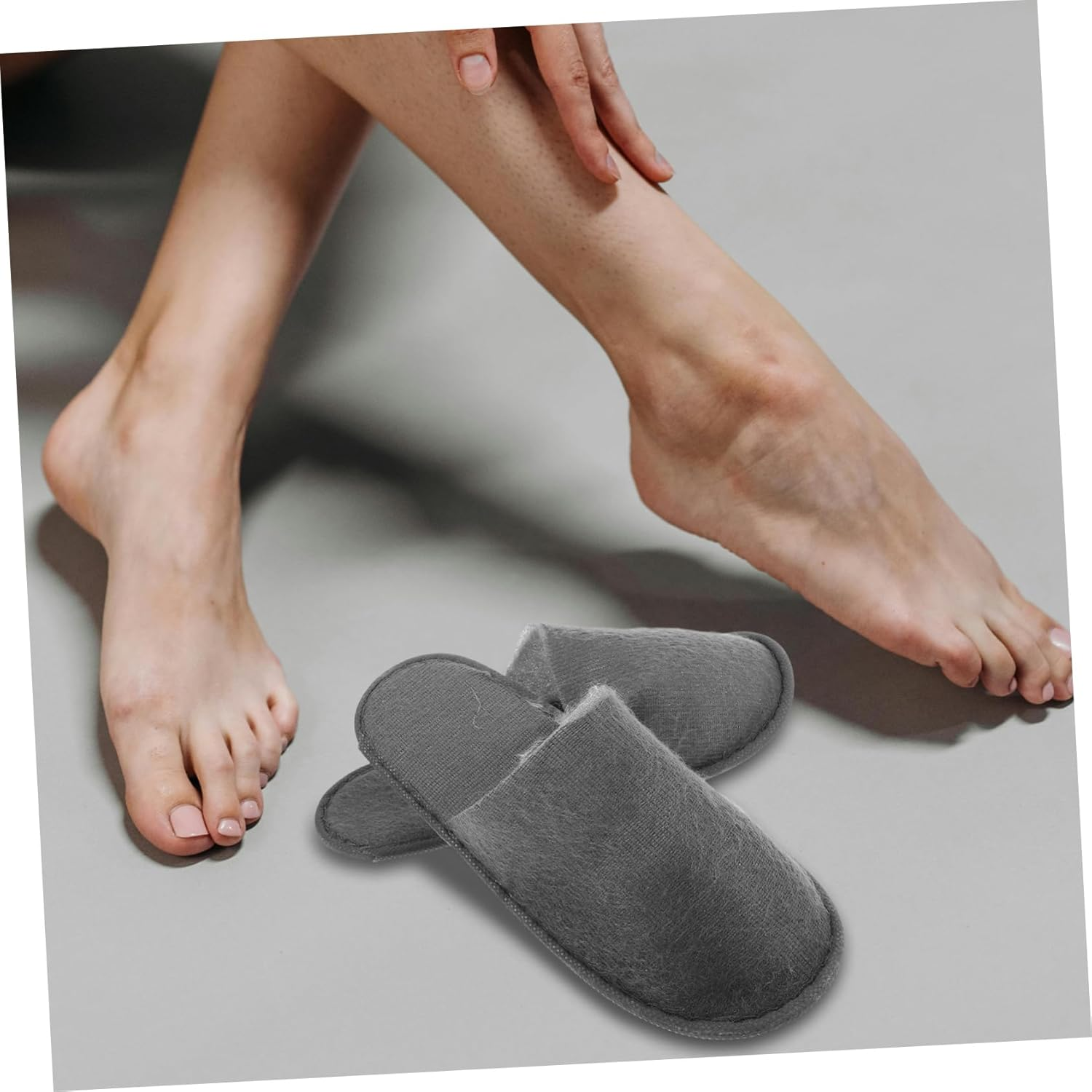 LIFKOME Disposable Spa Slippers Non Slip Lightweight Hotel Guest Footwear for Indoor Use Simple Style with Stain Resistant Surface Comfortable and Convenient Travel Shoes image number 6