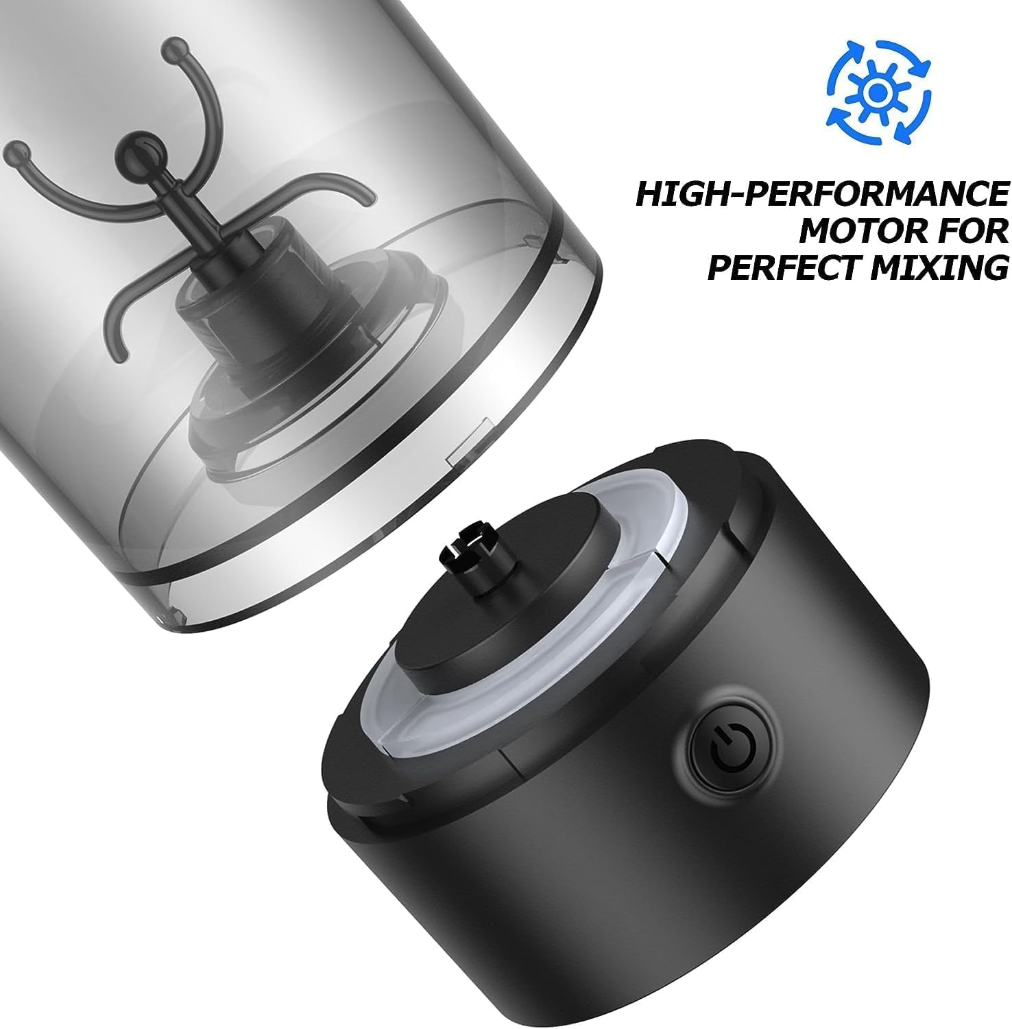 Premium Electric Protein Shaker Bottle, 600Ml/20Oz Blender for Mixing Protein, Gym Portable Cup, USB-C Rechargeable Shaker Bottles for Coffee Milk Supplement Powder, Made with Tritan, BPA Free image number 3