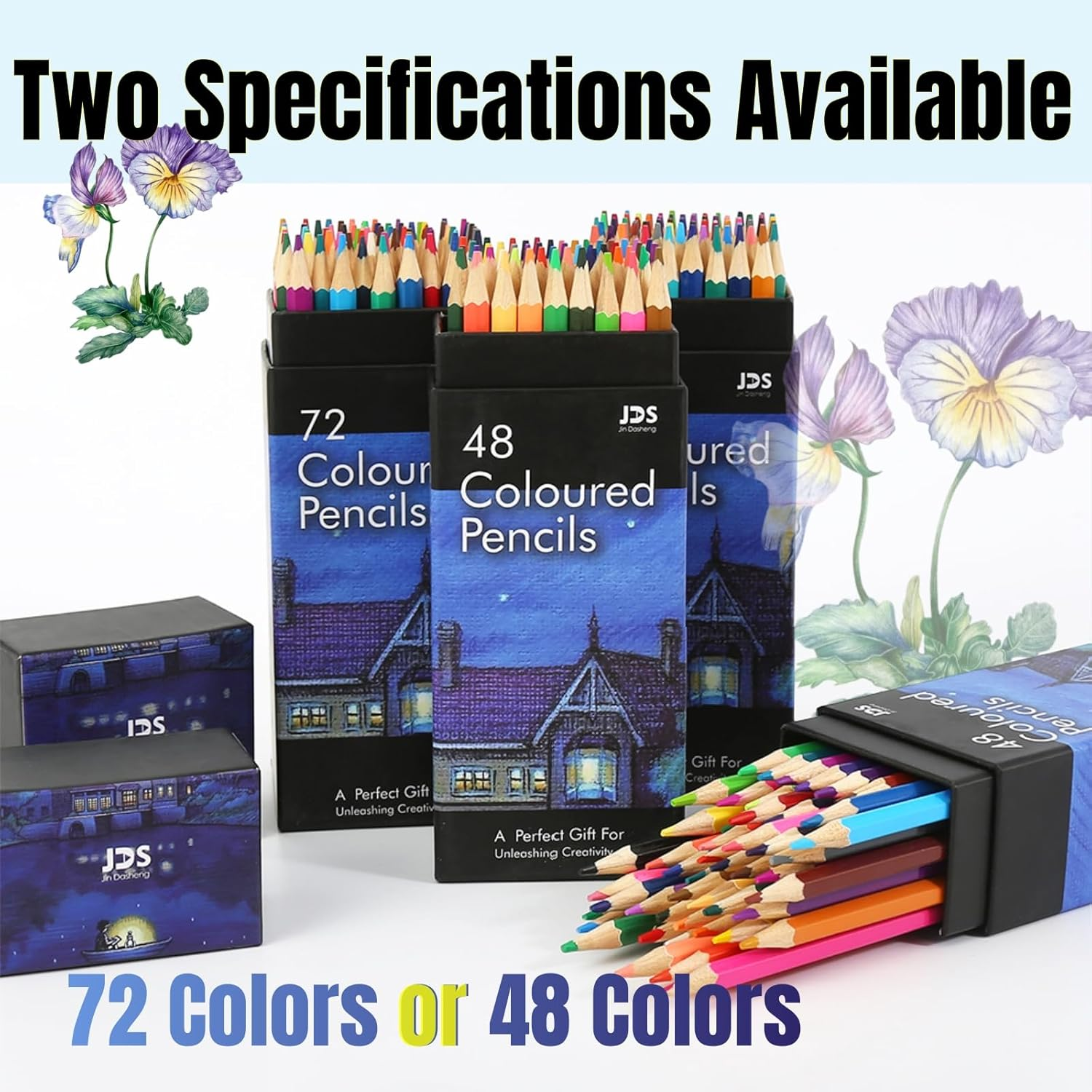 Colored Pencils for Adult Coloring Books 48 Count Art Drawing Pencils Soft Core Ideal for Drawing Blending Shading, Color Pencils Set Adults Kids Beginners (48 Colors) image number 4