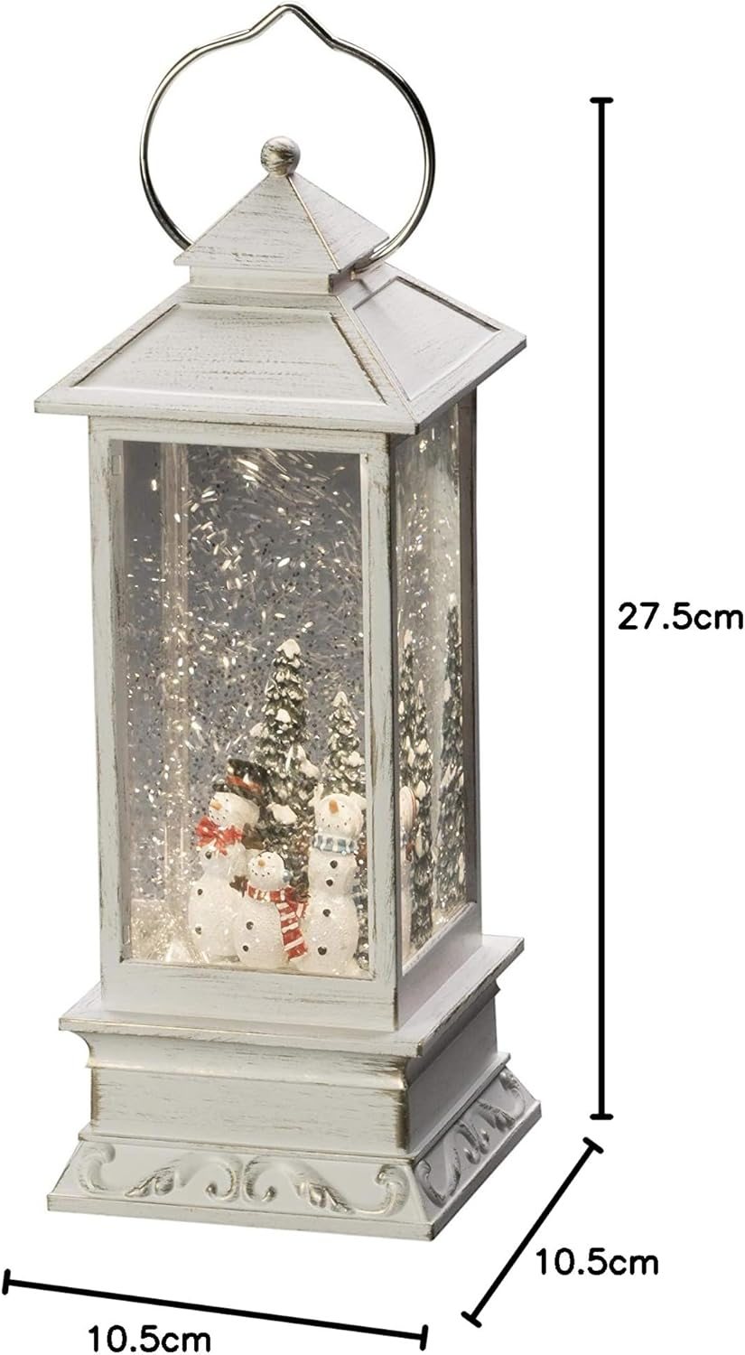 Konstsmide 4365-200 LED Snow Globe Lantern Snowman Family Scene, Water Filled/Water Spinner/Indoor (IP20) with 5 Hour Timer/Battery Operated: 3Xc 1.5V (Excl.)/Christmas Lantern 1 Warm White Diodes image number 3