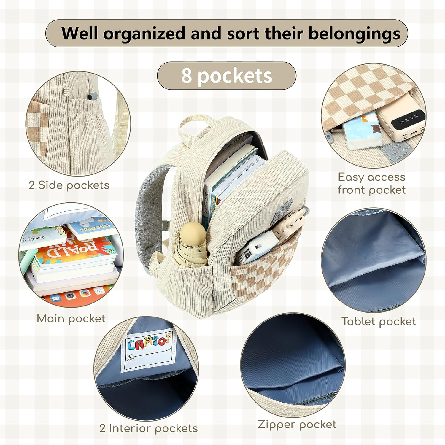 CAMTOP Toddler Backpack for Boys Girls 2-4, Kids Backpacks for Kindergarten Preschool, 12" H Small Bookbag for Daycare Travel