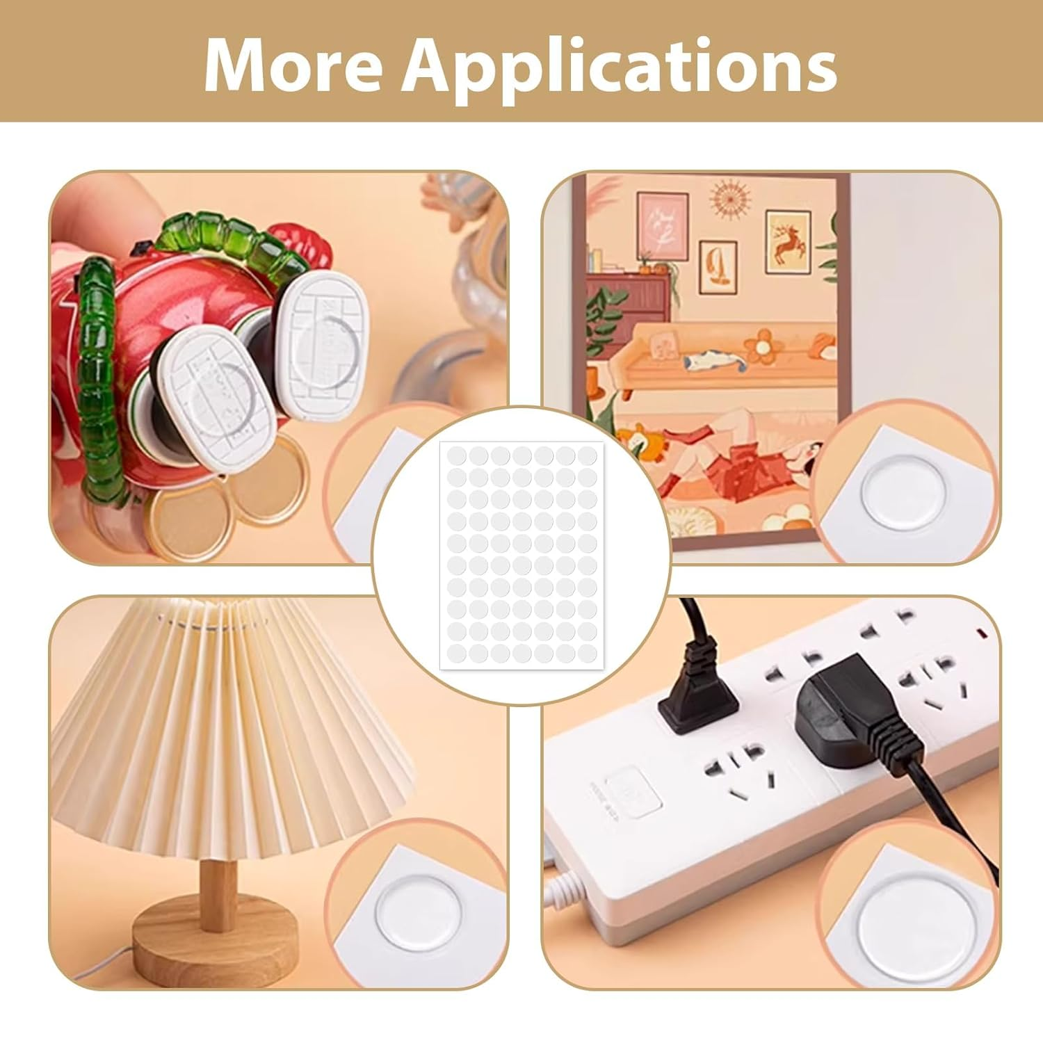 280 Pcs Nano Double Sided Dots - 20Mm round Removable No Residue Adhesive, Clear Reusable Glue Dots Tape for Walls, Posters, Photos, Crafts, Party & Home Decor image number 2