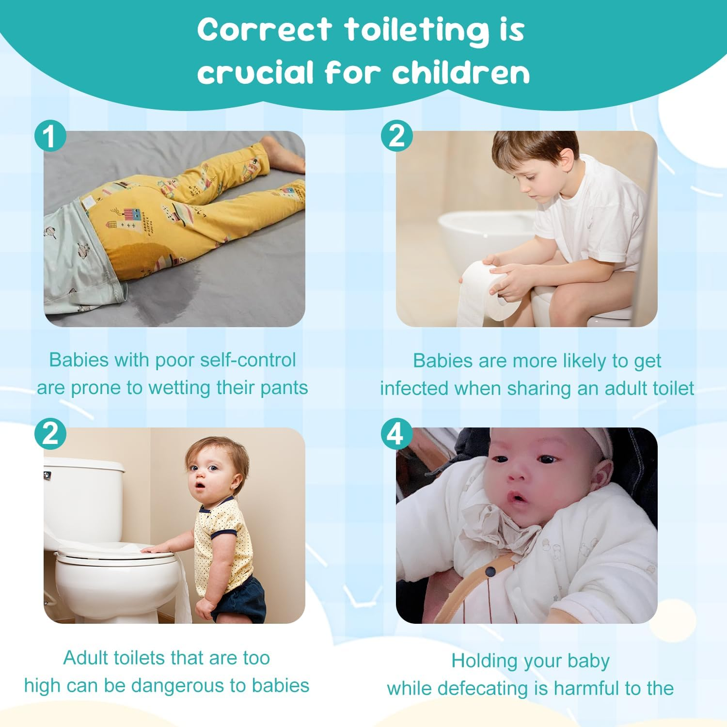 Kids Potty Seat - Dinosaur Potty Training Seat with Lid, Comfortable Toddler Toilet Seat for Boys and Girls Aged 1-6 Years Old(Light Blue) image number 2