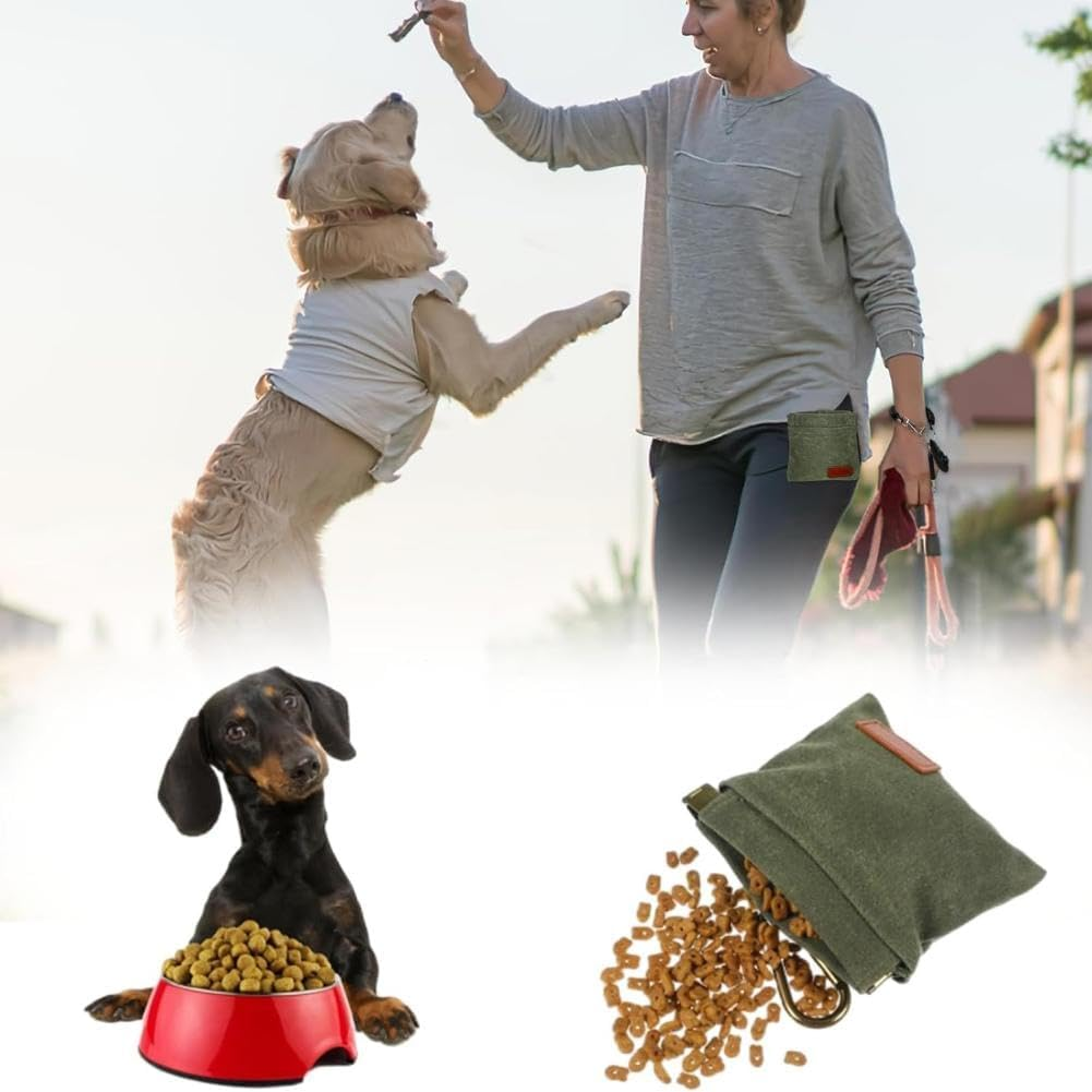 2 Pack Dog Treat Bags, Portable Hand Free Treat Bag for Dog Training, Auto Closing Pet Feed Reward Pocket for Puppy Travel or Outdoor Use image number 3