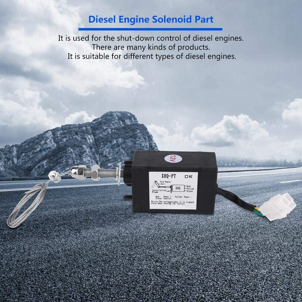 Vikye DC 12/24V XHQ-PT Diesel Engine Solenoid Valve, Metal & Plastic, 2 Ports, Threaded Inlet, API 607 Compliant image number 3