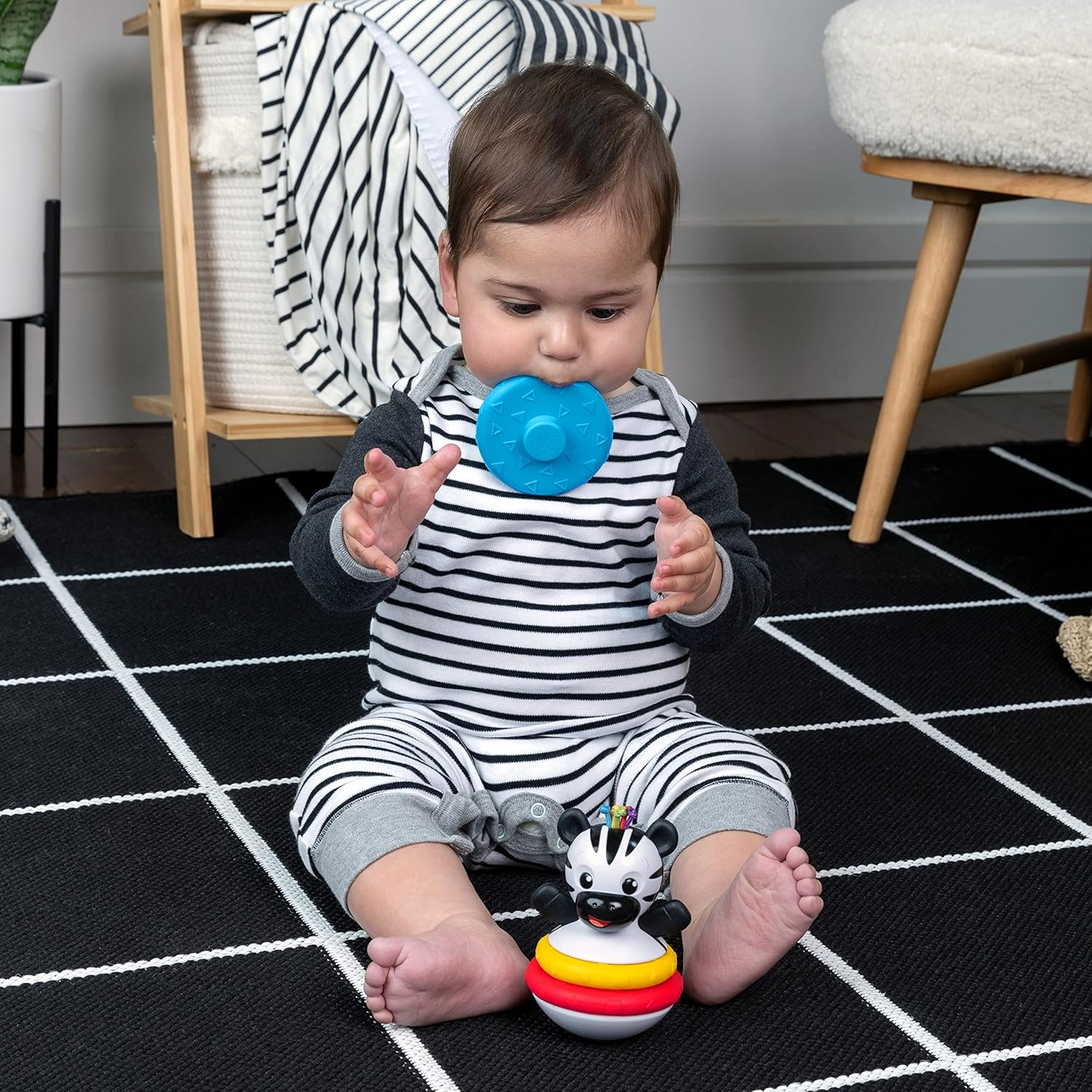 Baby Einstein Stack & Wobble Zen BPA Free Teether Toy for Cause and Effect Learning, Infants Ages 3 Months and Up image number 4