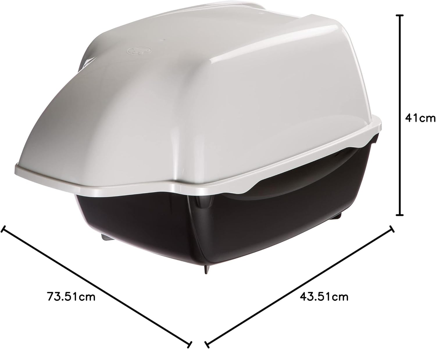 Ferplast Cosmic Outdoor Hooded Litter Box- Black; Measures 20X16X15