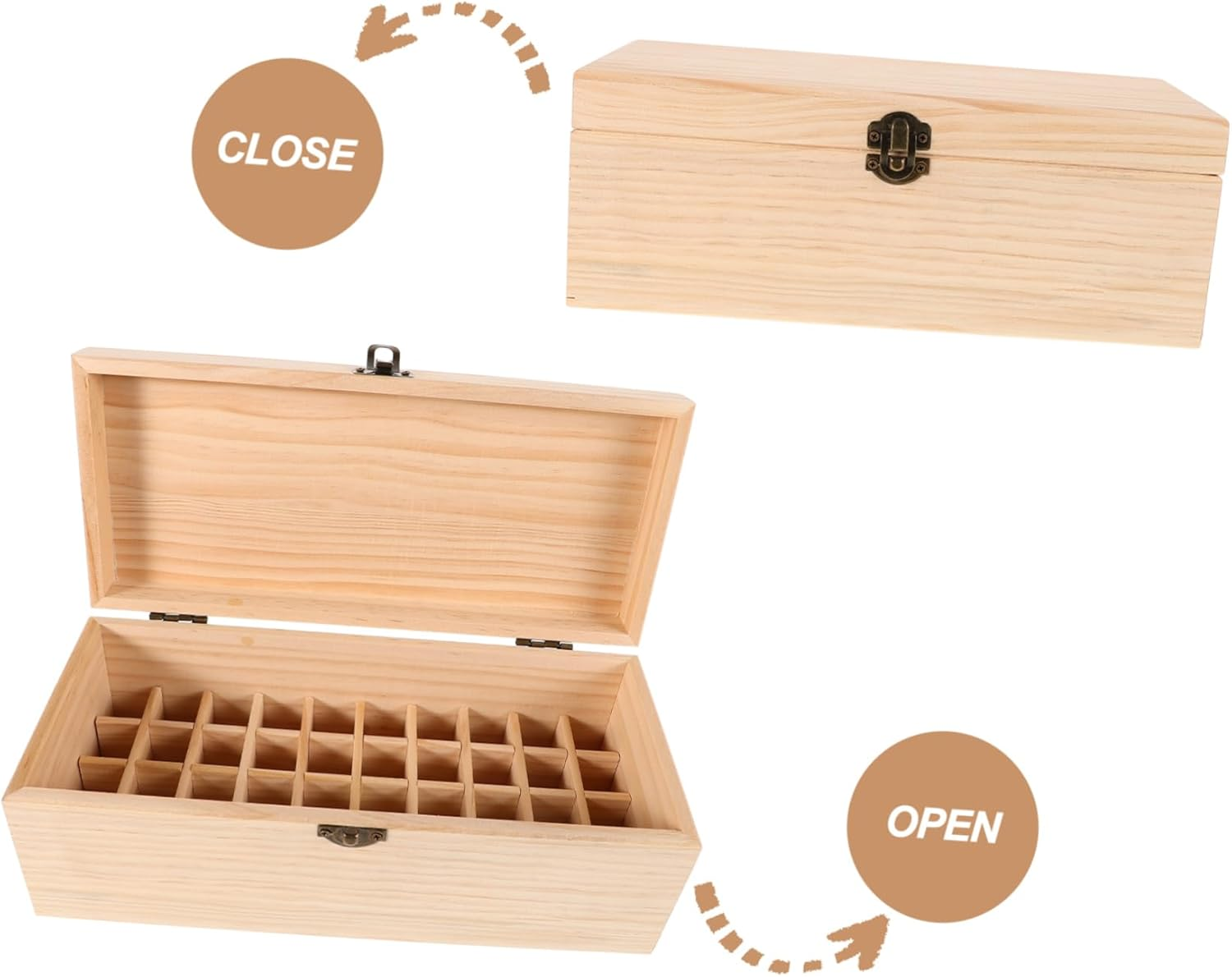 VALICLUD Wooden Essential Oil Storage Box 40-Grid Organizer Case Aromatherapy Bottle Display Stand for Home Use Cosmetic Perfume Holder