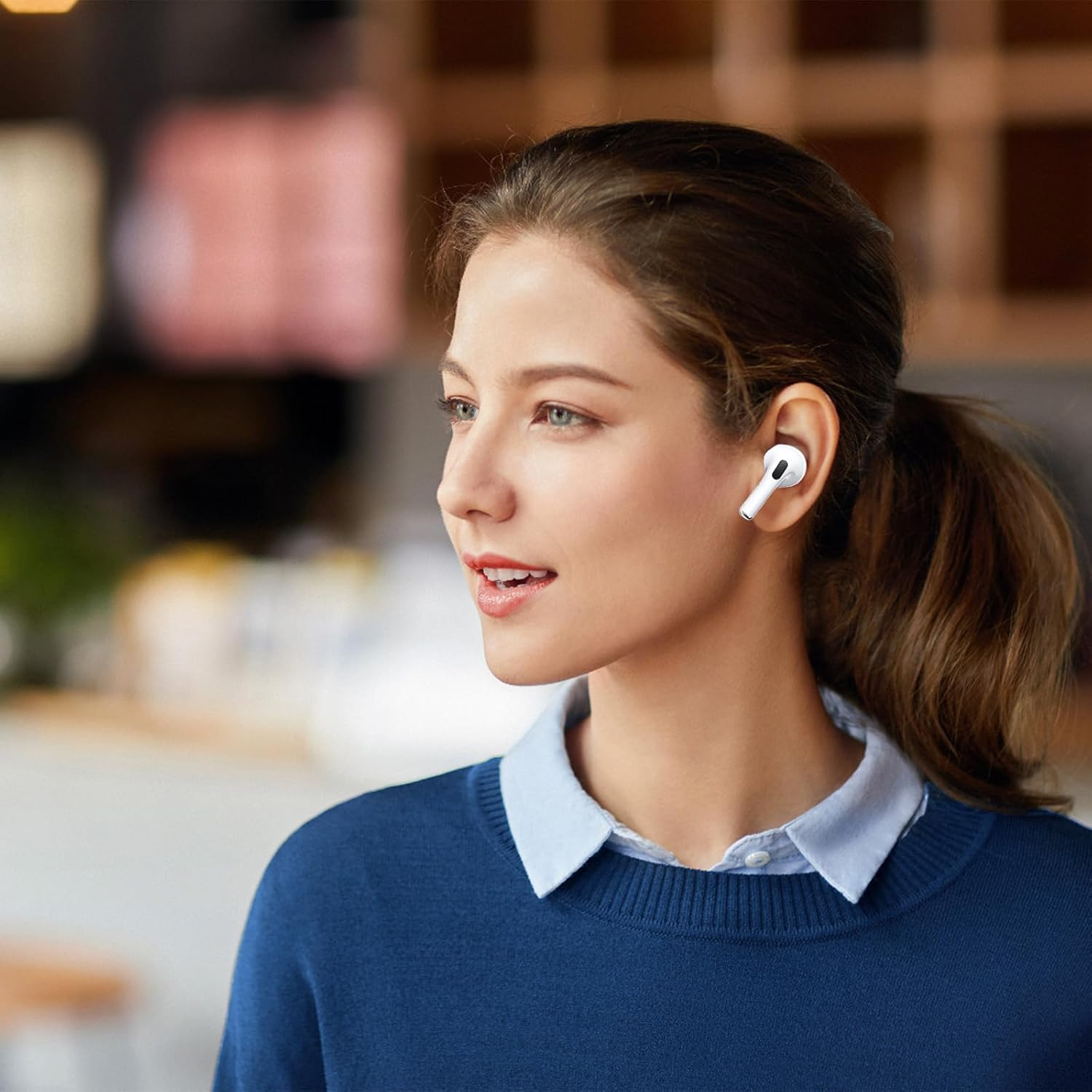 3 Pairs Replacement Ear Tips for Airpods Pro 1/2 with Portable Storage Case with Noise Reduction Holes，Anti-Slip Soft Silicone Earbud Tips for Airpods Pro，Different Sizes (S/M/L) image number 5