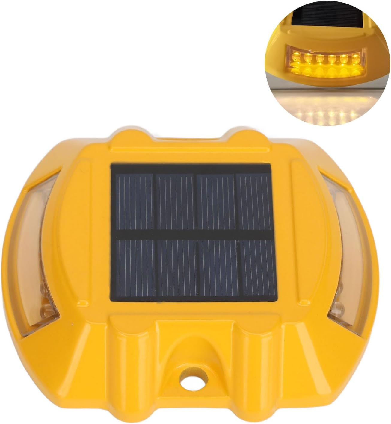 LED Driveway Lights, IP68 Waterproof High Brightness Solar Dock Lights Easy Installation Safe for Garden for Patio (Yellow Light) image number 3