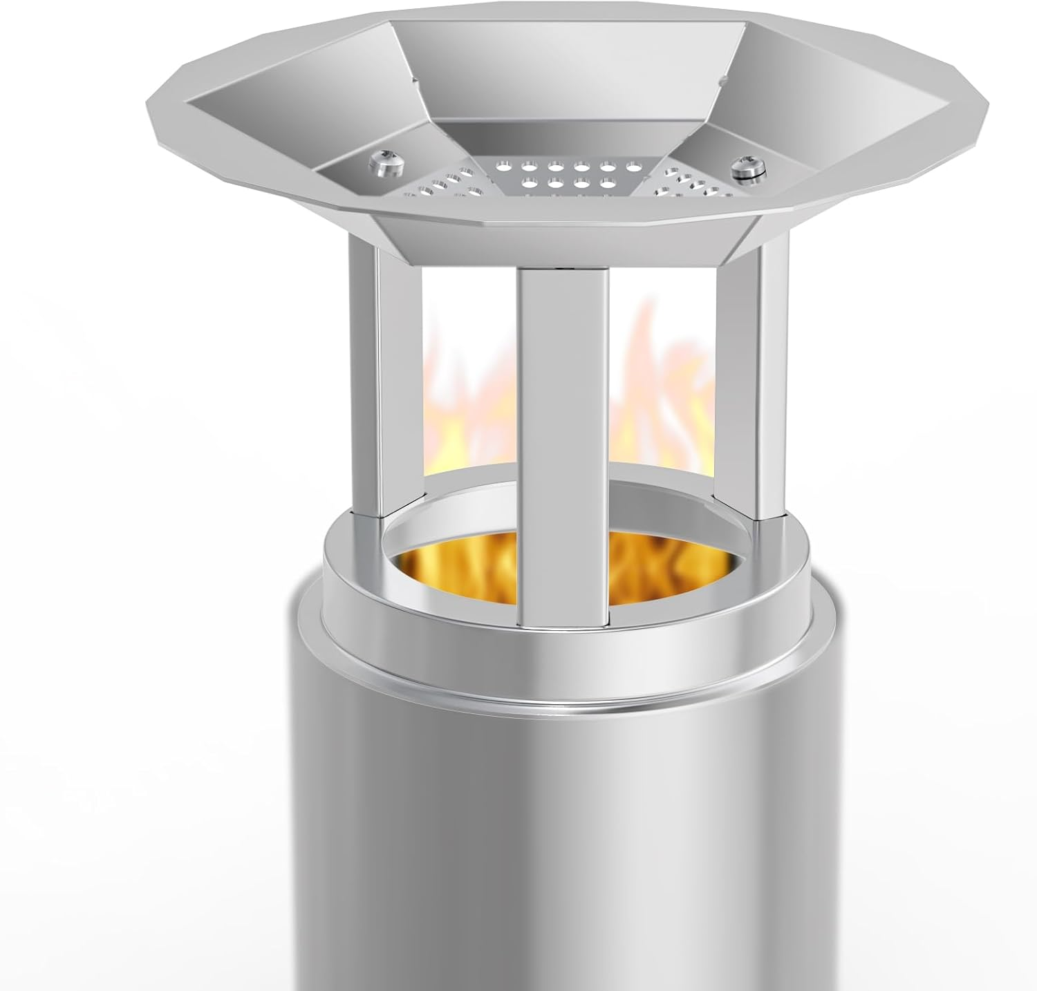 Keesha Heat Deflector for Solo Stove Ranger 15"- Heat Plate for Fire Pits, Heat Deflector for Solo Stove Ranger Accessory with 3 Detachable Legs, 304 Stainless Steel