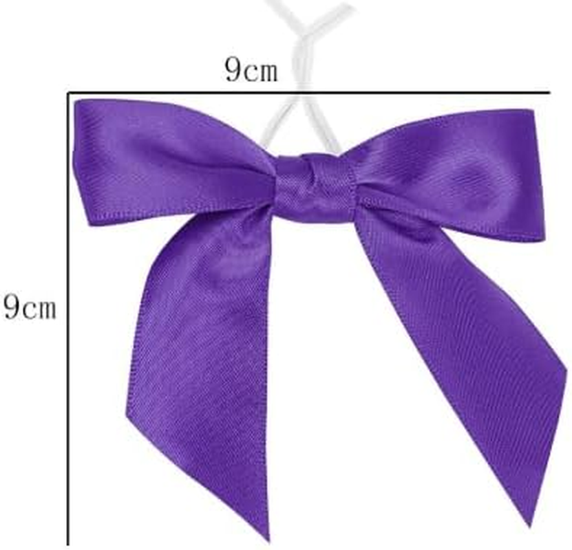 50 Pcs Ribbon Bows, Large Bow Decor for Crafts Wrapping Party Favors Wedding Decorations (White) image number 4