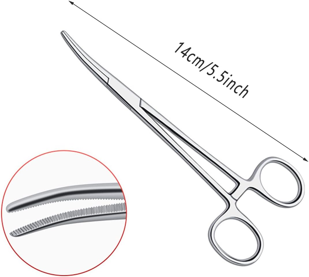 AIMALL 14Cm Pet Grooming Ear Hair Puller, Curved Locking Tweezer Hemostat Forceps, Stainless Steel Tool for Dogs and Cats image number 5