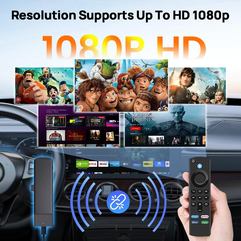 Carlinkit 2025 Firedrive Link, Car TV HDMI Adapter, Car TV Mate, Car Hdml Multimedia Adapter Design for TV Stick, Convert Wired Carplay to HDMI for TV Stick Streaming, Only Fit for OEM Carplay Cars image number 3
