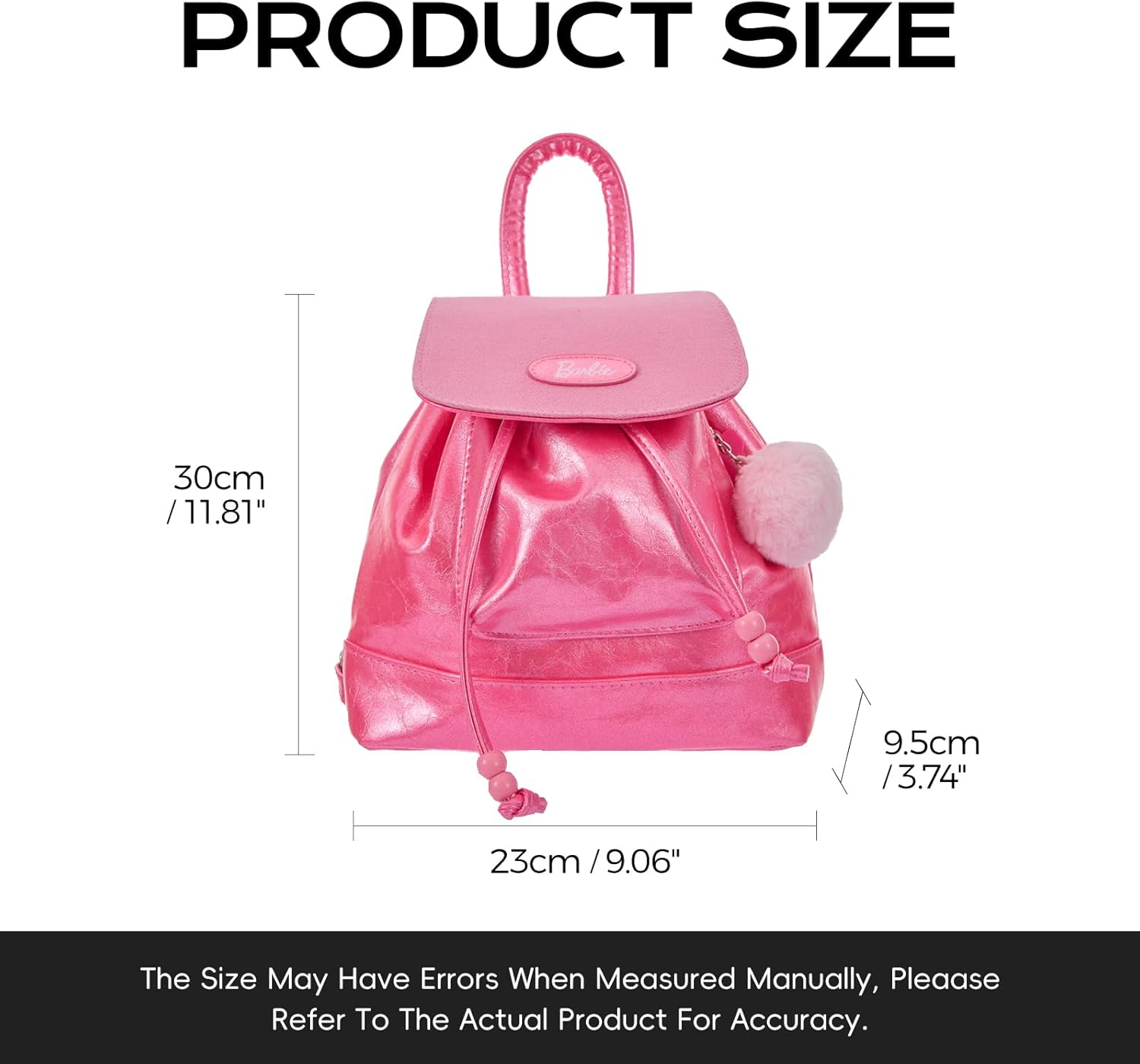 MINISO Barbie Mini Backpack for Women & Girls, Leather Pink Purse with Adjustable Straps, Cute Doll-Themed Bookbag Daypacks for School, Travel, Cosplay, Giftable Fashion Accessory image number 5