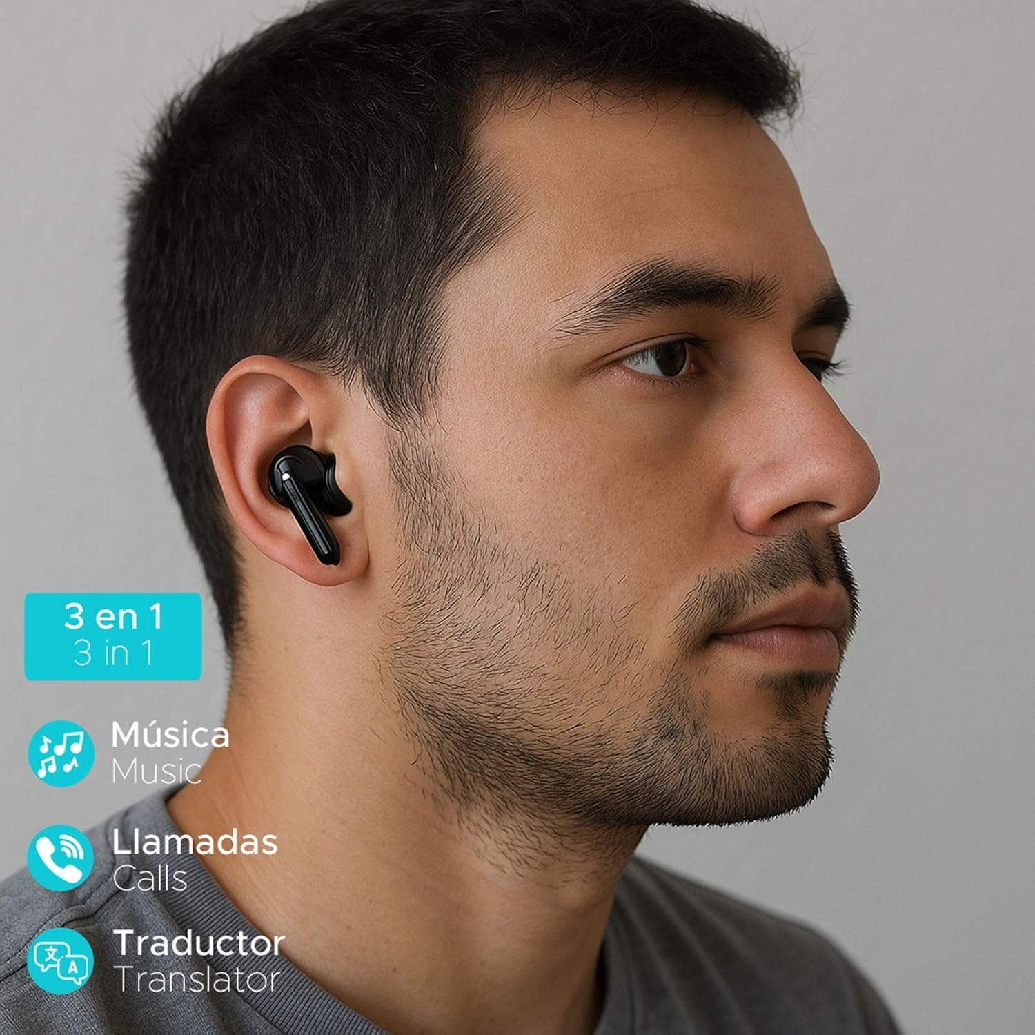 WELL HOME MOBILIARIO & DECORACI&Oacute;N A8 Wireless Headphones with IA, Instant Translation with Sound and Clear Calls, Bluetooth and Microphone, for Ios and Andoroid image number 5