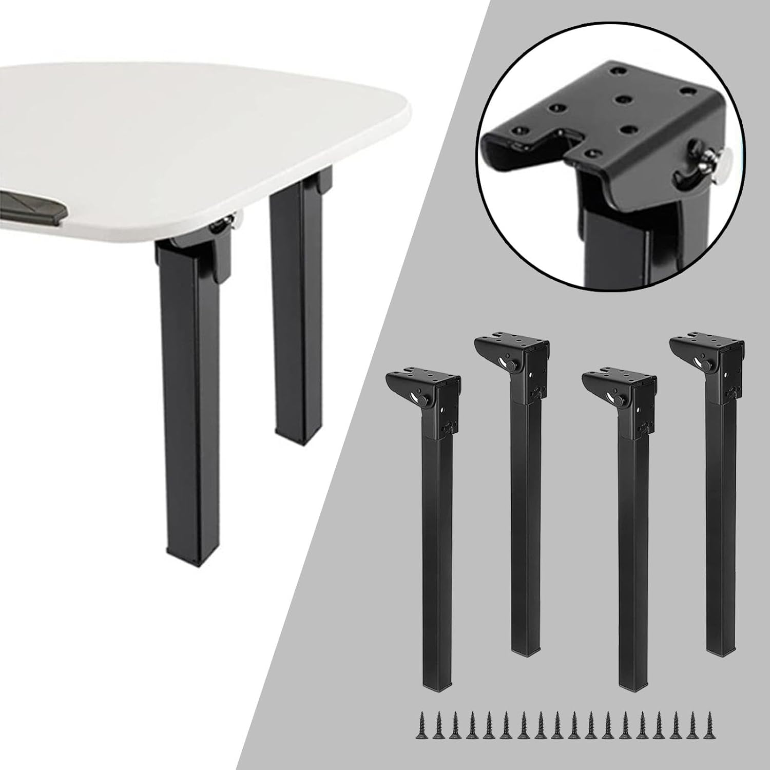 Perfk 4 Folding Table Legs Adjustable Desk Legs Folding Furniture Legs for Living Room, 350Mm image number 1
