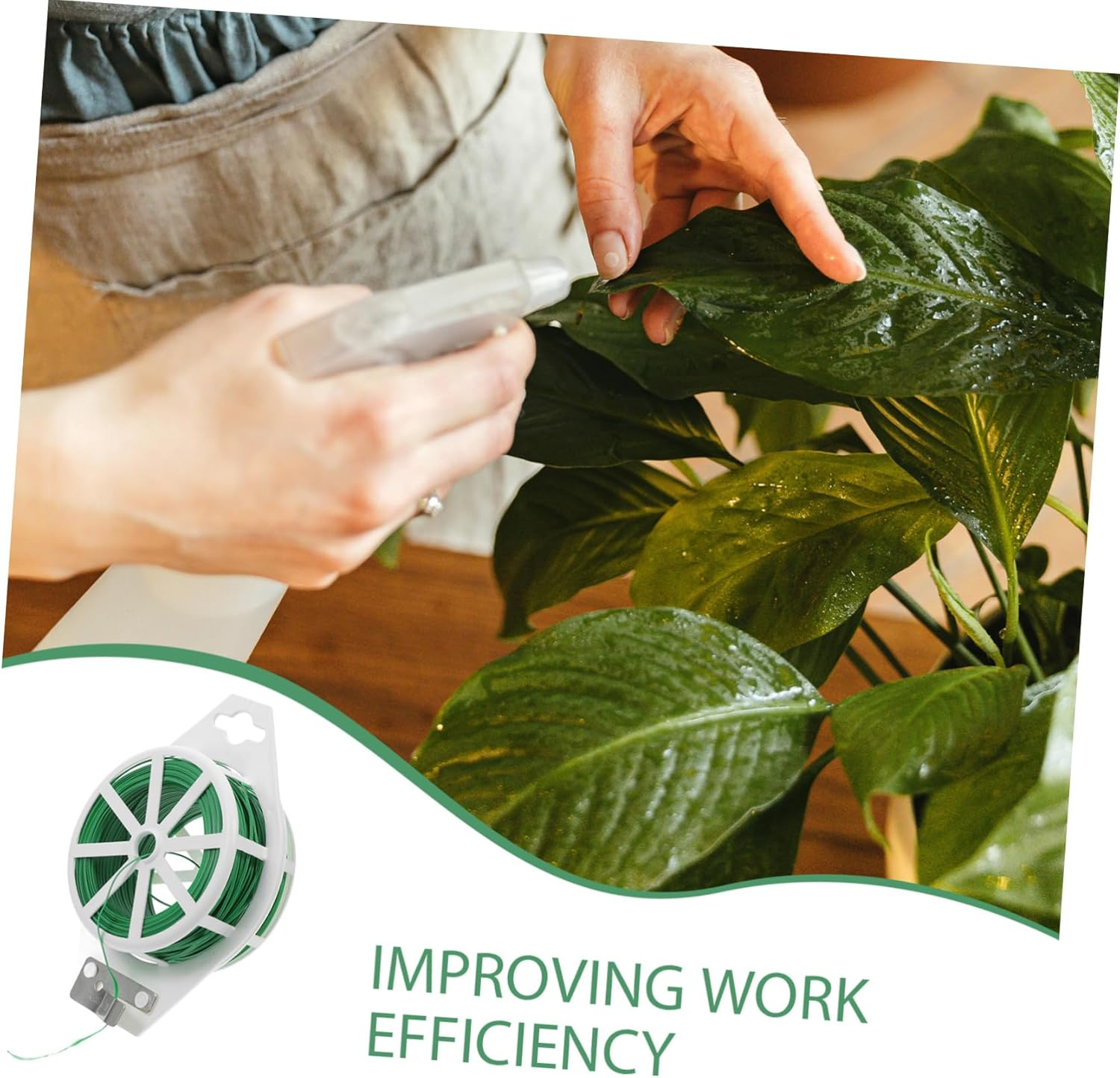 BEBEMOKO Garden Plant Ties of Reusable Twine Straps Cutting Tool Weatherproof Plant Fixing Cables for Gardening image number 1