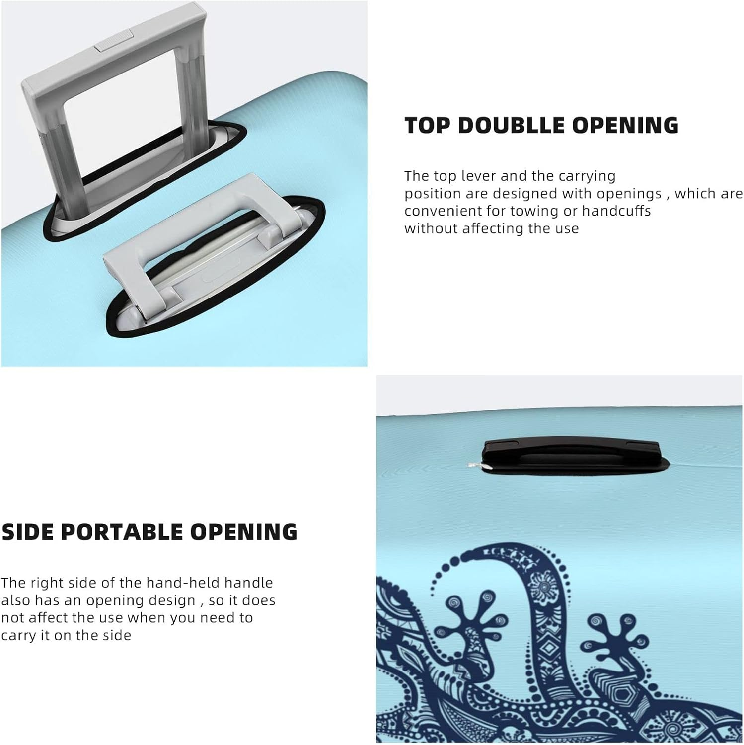 Illustration Gecko Luggage Cover Anti-Scratch Suitcase Protector Fits 18-32 Inch Luggage image number 5