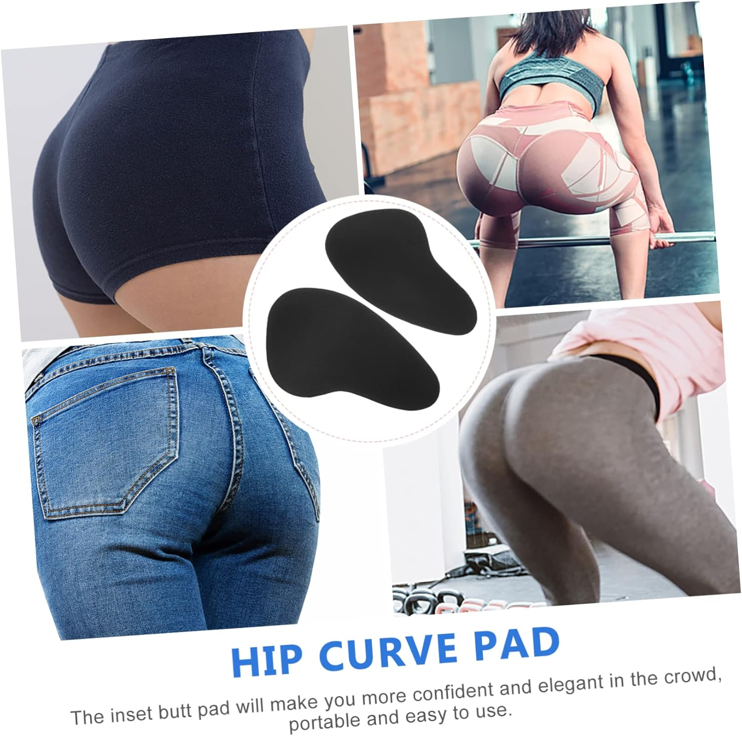 Butt-Lift Underwear Pads Hip Pads for Women Shaping High Waist Thick Sponge Inserts Postpartum Black