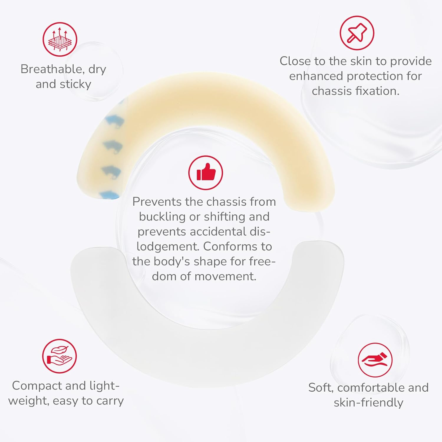 DERAYMI 20 PCS Ostomy Barrier Strips, 2 MM Thickness Elastic Colostomy Tape to Stop Leaks, Latex-Free Medical Grade Hydrocolloid Skin Flange Extenders Stoma for Colostomy Ileostomy Bags Pouches image number 2